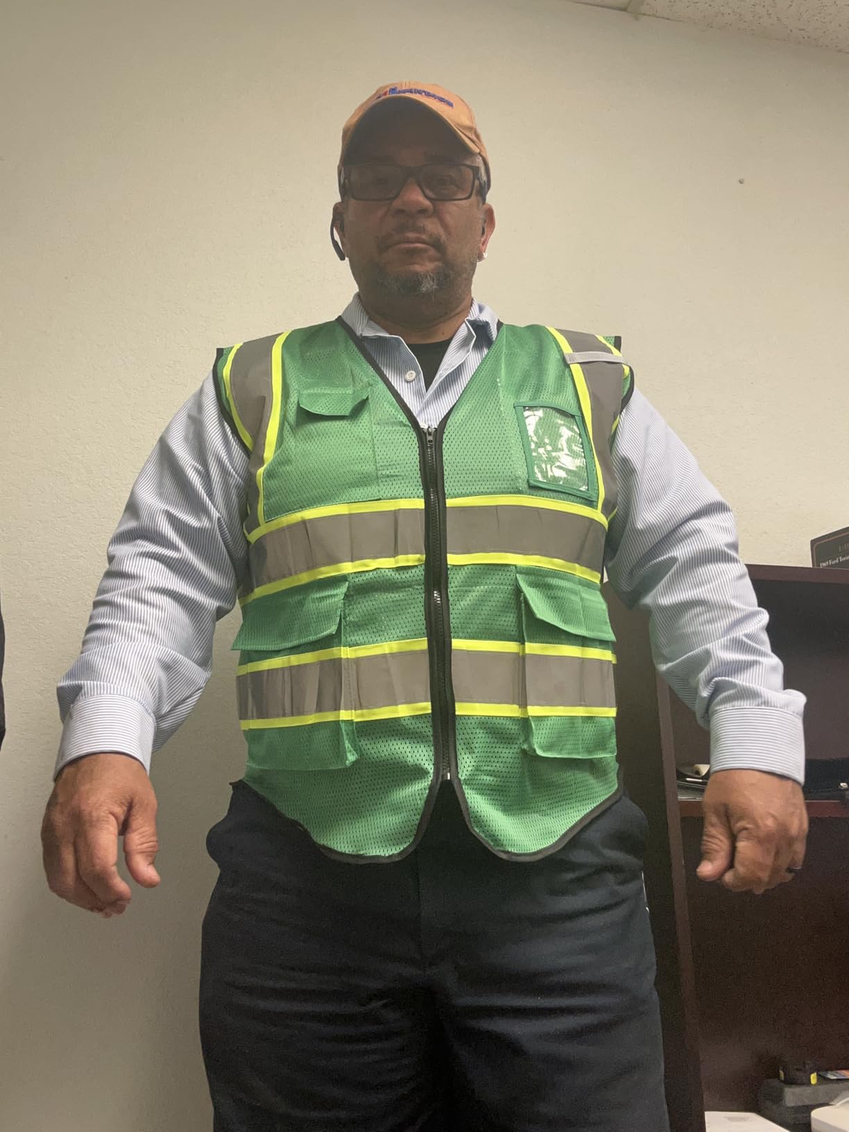 Reflective Mesh Safety Vest for Men Women with 5 Pockets and Zipper Front High Visibility Mesh Vest Hi Vis Construction Work Vest, Meets ANSI/ISEA Standards (EK175-Yellow-L) customer photo 1