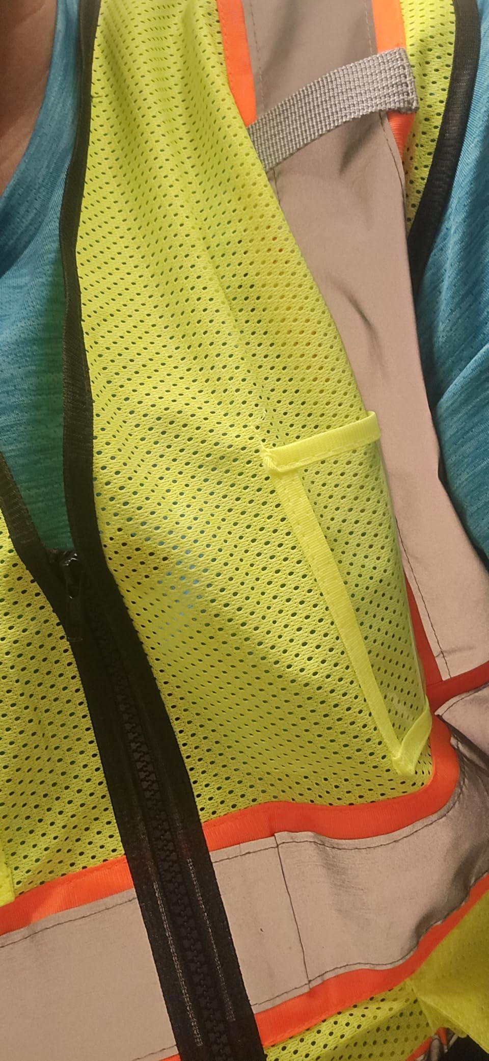 Reflective Mesh Safety Vest for Men Women with 5 Pockets and Zipper Front High Visibility Mesh Vest Hi Vis Construction Work Vest, Meets ANSI/ISEA Standards (EK175-Yellow-L) customer photo 2