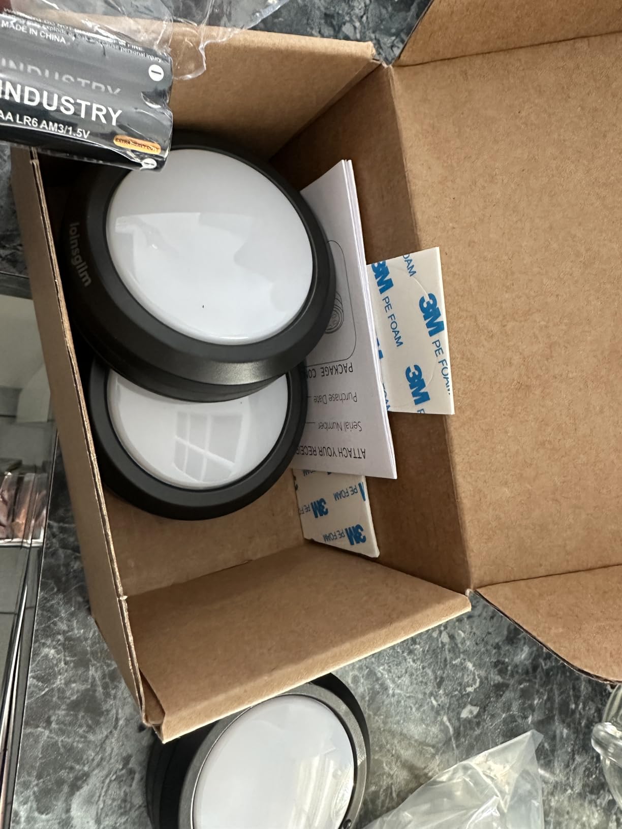 Puck Lights with Remote, Wireless LED Puck Light for Kitchen,Battery Operated Under Cabinet Lights, Under Counter Lighting Dimmable, Stick On Lights for Kitchen Shelf Counter Black (4pack) customer photo 1