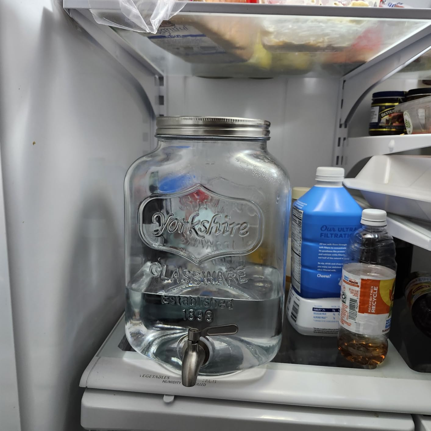 2 Gallon Glass Beverage Dispenser with Stand and Lid, 18/8 Stainless Steel Spigot - Glass Drink Dispensers for Parties - Mason Jar Drink Dispensers with Lids customer photo 1