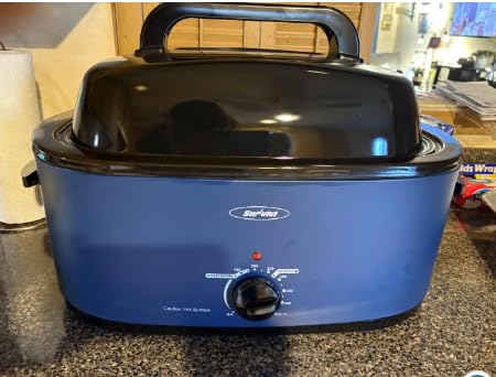 Sunvivi Roaster Oven, Electric Roaster Oven with Viewing Lid, 28lb 24-Quart Turkey Roaster with Unique Defrost/Warm Function, Large Roaster with Removable Pan & Rack, Stainless Steel, Black customer photo 1