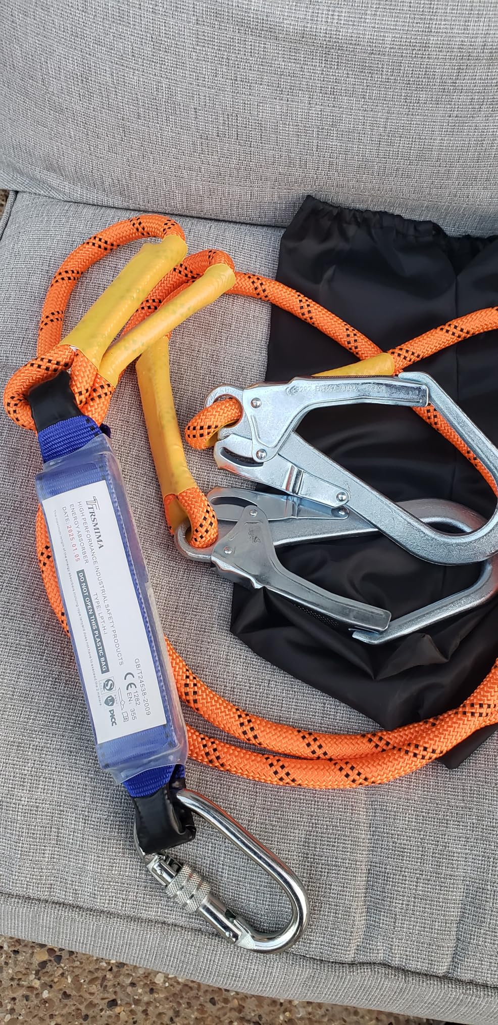 TT TRSMIMA Safety Harness Fall Protection Kit: Full Body Roofing harnesses with Shock Absorbing Lanyard - Updated Comfortable Waist Pad customer photo 1