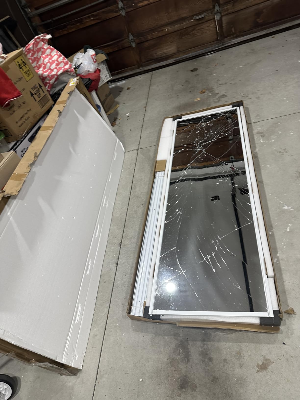 JUBEST Mirrored Closet Door 60 x 80, One Side Mirror Door with Top & Bottom Track Kits, Full Length White Steel Frame Sliding Mirror Closet Door, Easy to Install customer photo 1