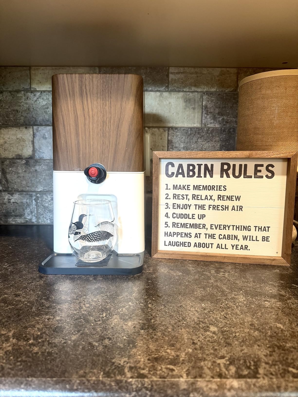Bebly Box Drink Dispenser and Wine Dispenser | Walnut Design | Insulated - No Sweating - No Watered Down Drinks customer photo 2