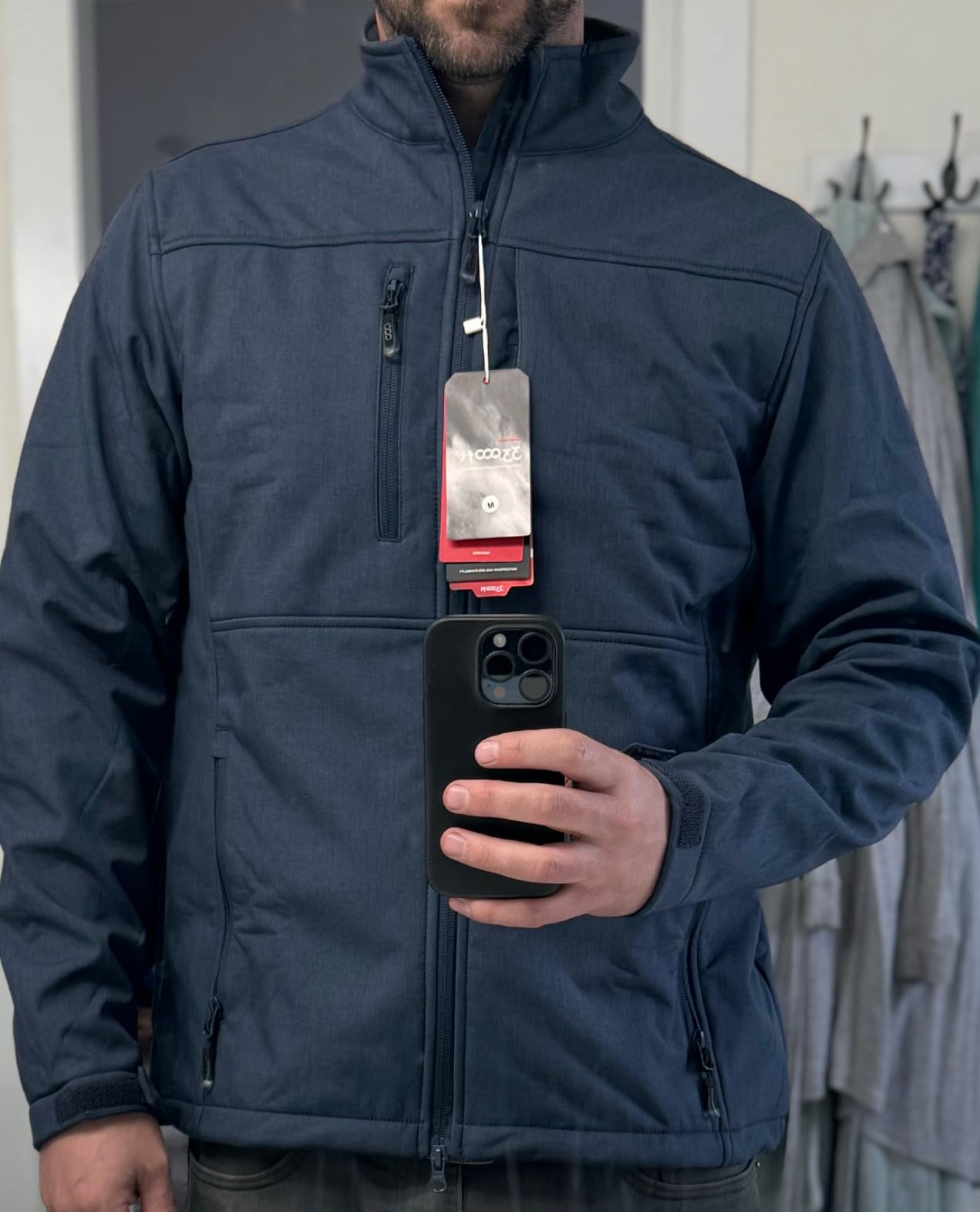 33,000ft Men's Lightweight Softshell Jacket Warm Fleece Lined Windbreaker Waterproof Soft Shell for Outdoor Hiking customer photo 2