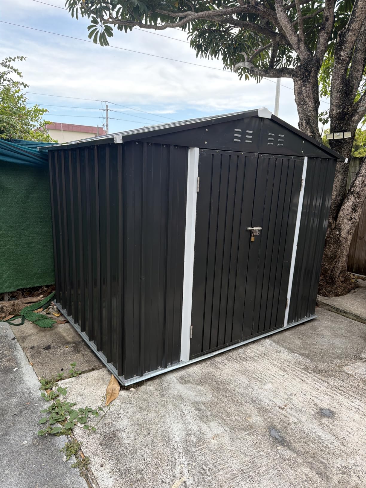 Gizoon 6 x 4 FT Outdoor Storage Shed, Metal Garden Shed, Dark Gray | Double Lockable Doors, Anti-Corrosion Metal Garden Shed, Fits Backyard/Patio/Lawn, Spacious Storage Clearance, Durable Steel customer photo 2