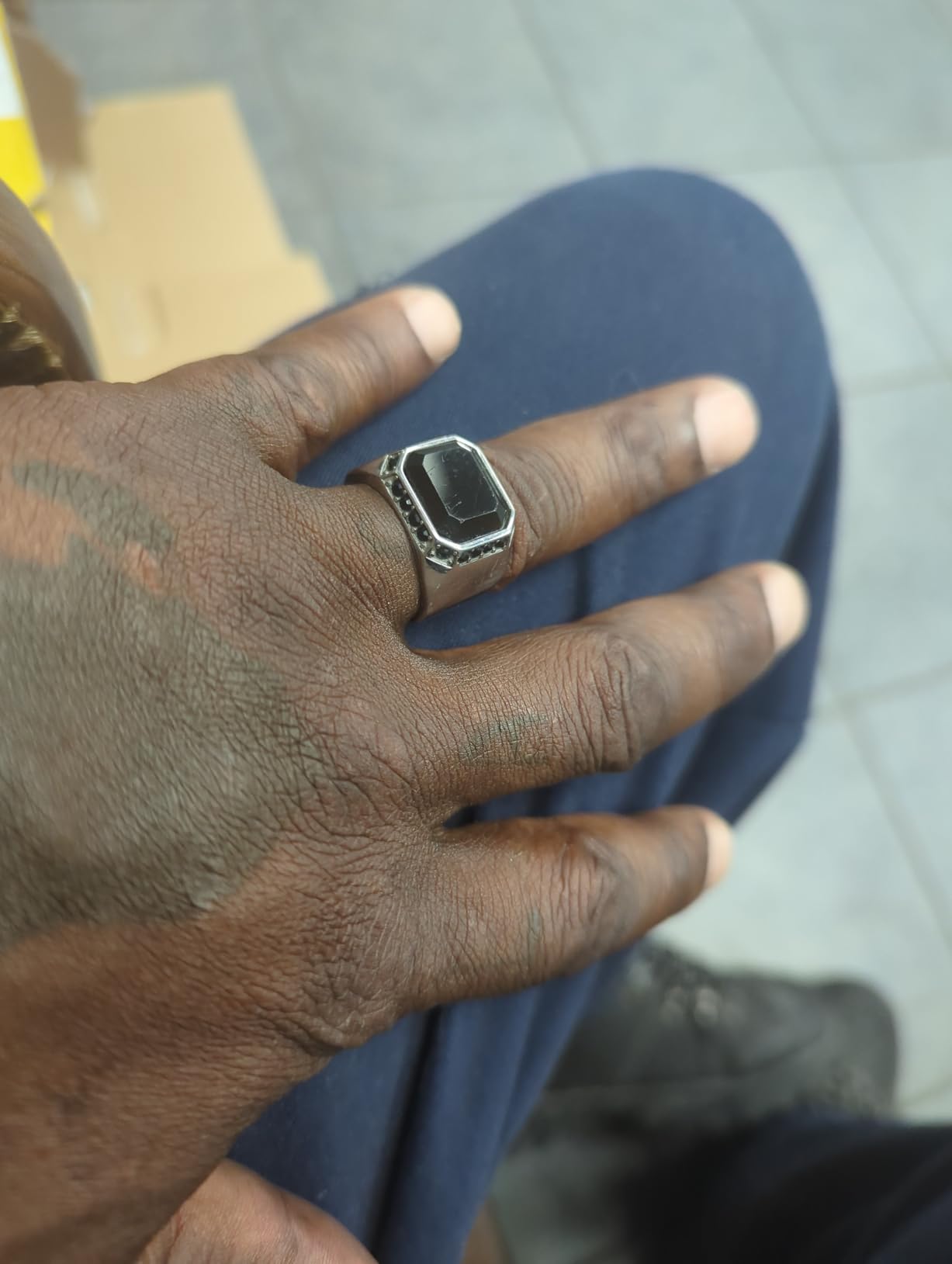 Black Onyx Signet Ring for Men customer photo 1