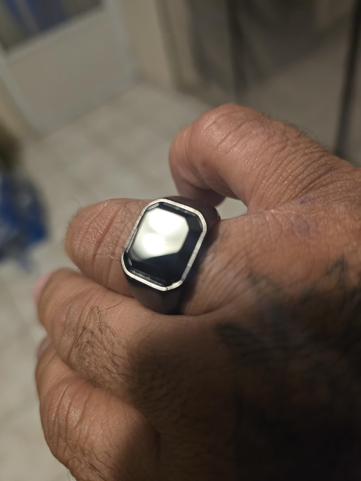 Black Onyx Signet Ring for Men customer photo 2