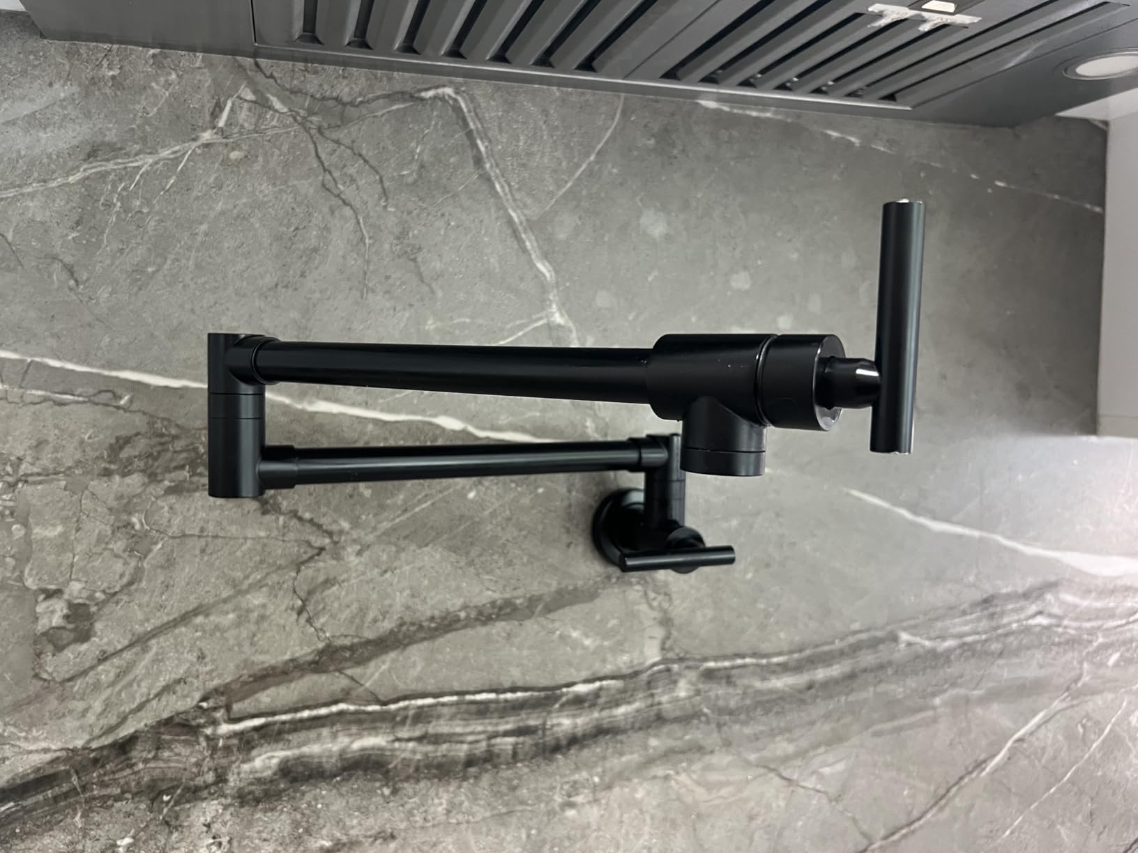 GIMILI Pot Filler Brushed Nickel Commercial Wall Mount Faucet Folding Double Joint Swing Arm Wall Faucet customer photo 2