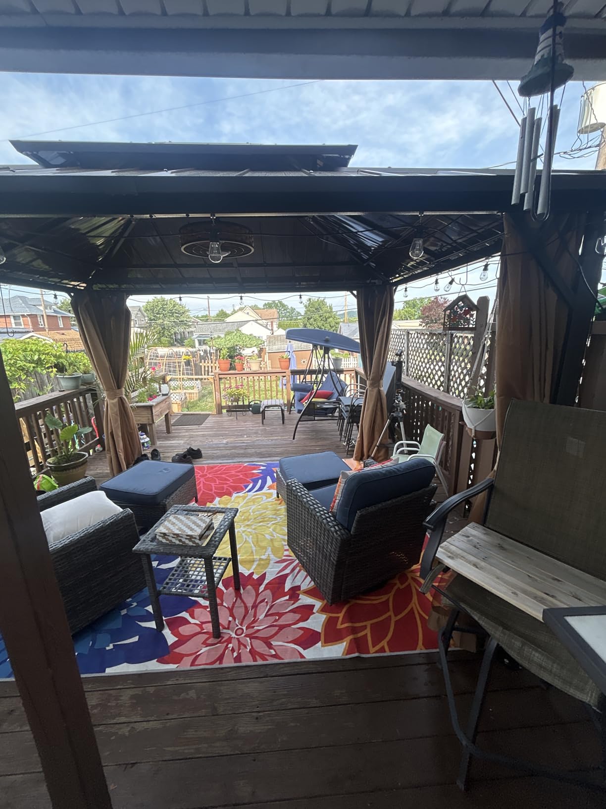 YOLENY 12' x 16' Hardtop Gazebo with Galvanized Steel Double Roof, Aluminum Pergolas Frame, Curtains and Netting Included, Metal Outdoor Gazebos for Garden, Patios, Lawns, Parties customer photo 1