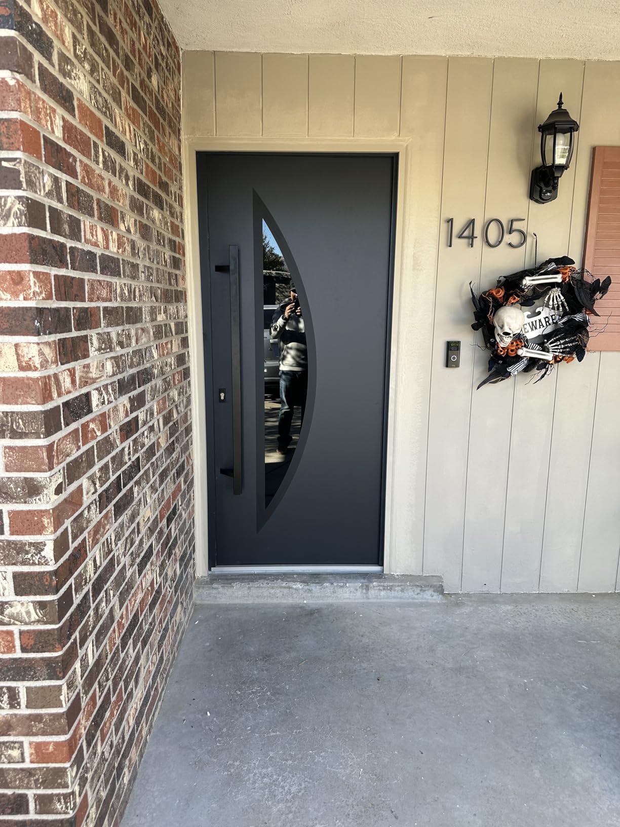 VDOMDOORS Front Exterior Prehung Metal Double Doors/Deux 6501 Anthracite Enamel Tinted Anthracite Glass/Entry Modern Painted Left Inswing Active Door 72