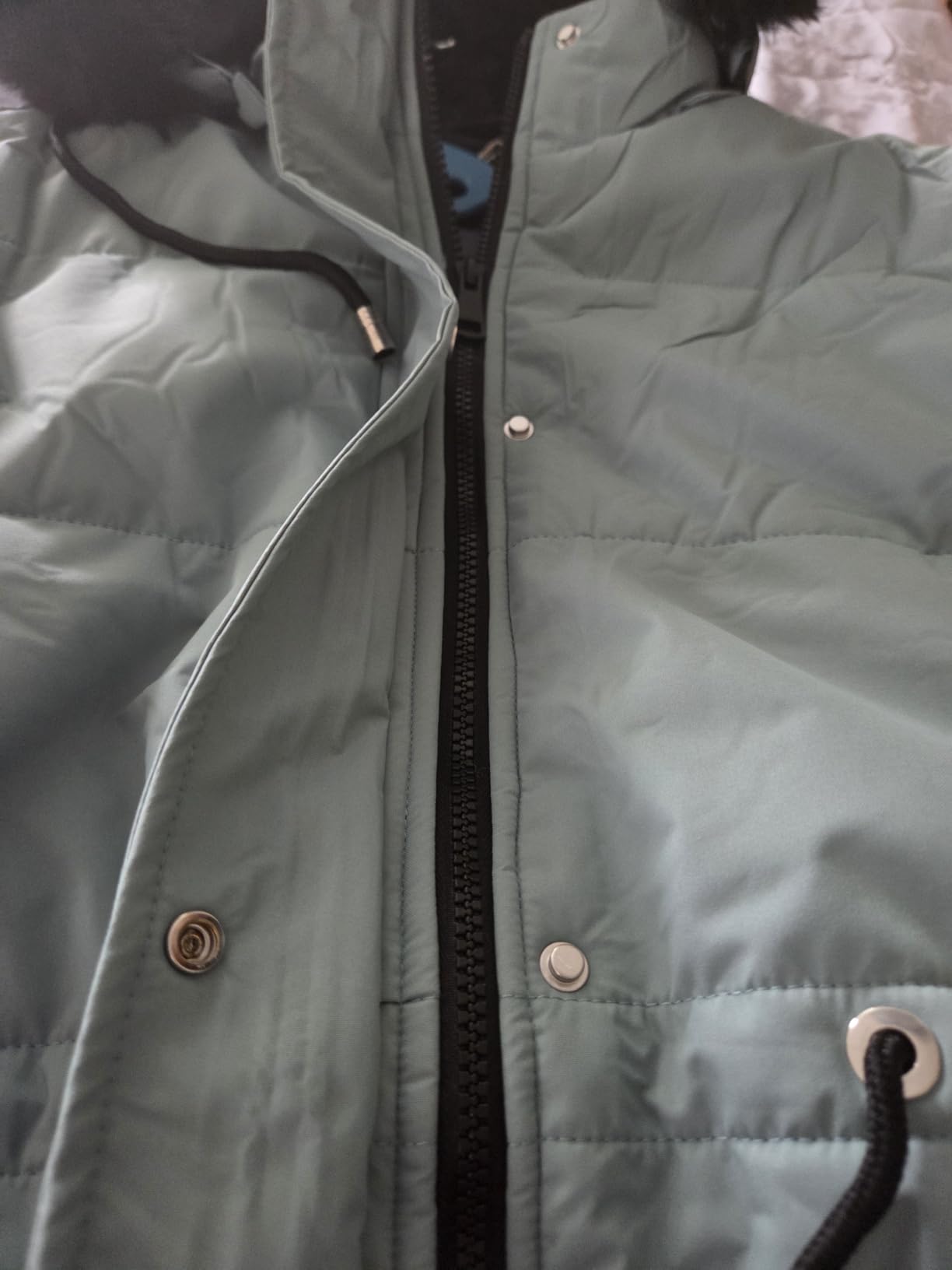 MOERDENG Women's Warm Winter Puffer Coat Thicken Fleece Lined Down Jacket Faux Fur Detachable Hood Snow Parka customer photo 2