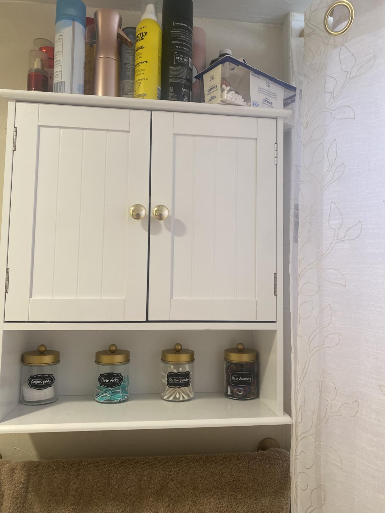 Smuxee White Bathroom Cabinet Wall Mounted, Small Bathroom Medicine Cabinet with 2 Door Adjustable Shelves, Bathroom Wall Cabinet Over Toilet for Laundry Room Kitchen customer photo 1
