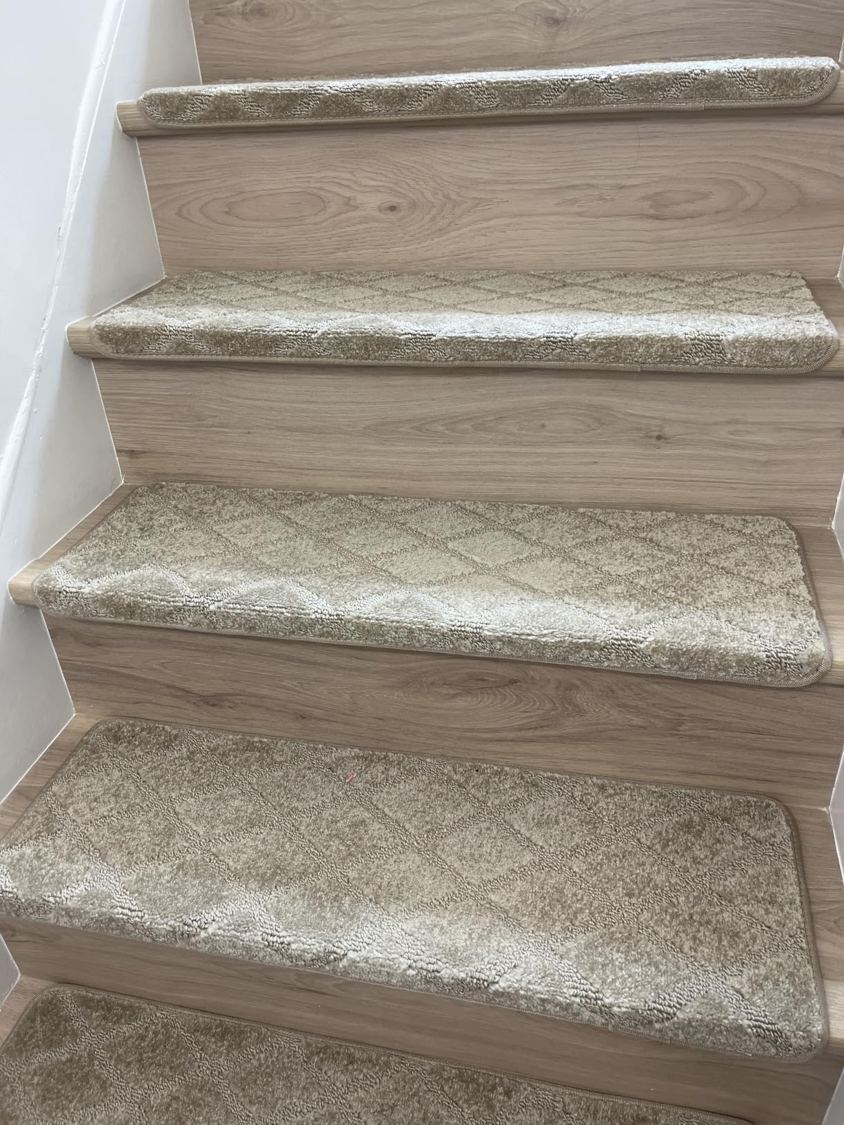 PURE ERA Bullnose Carpet Stair Treads Tape Free Non-Slip Indoor Stair Protectors Pet Friendly Stair Treads for Wooden Steps 9.5