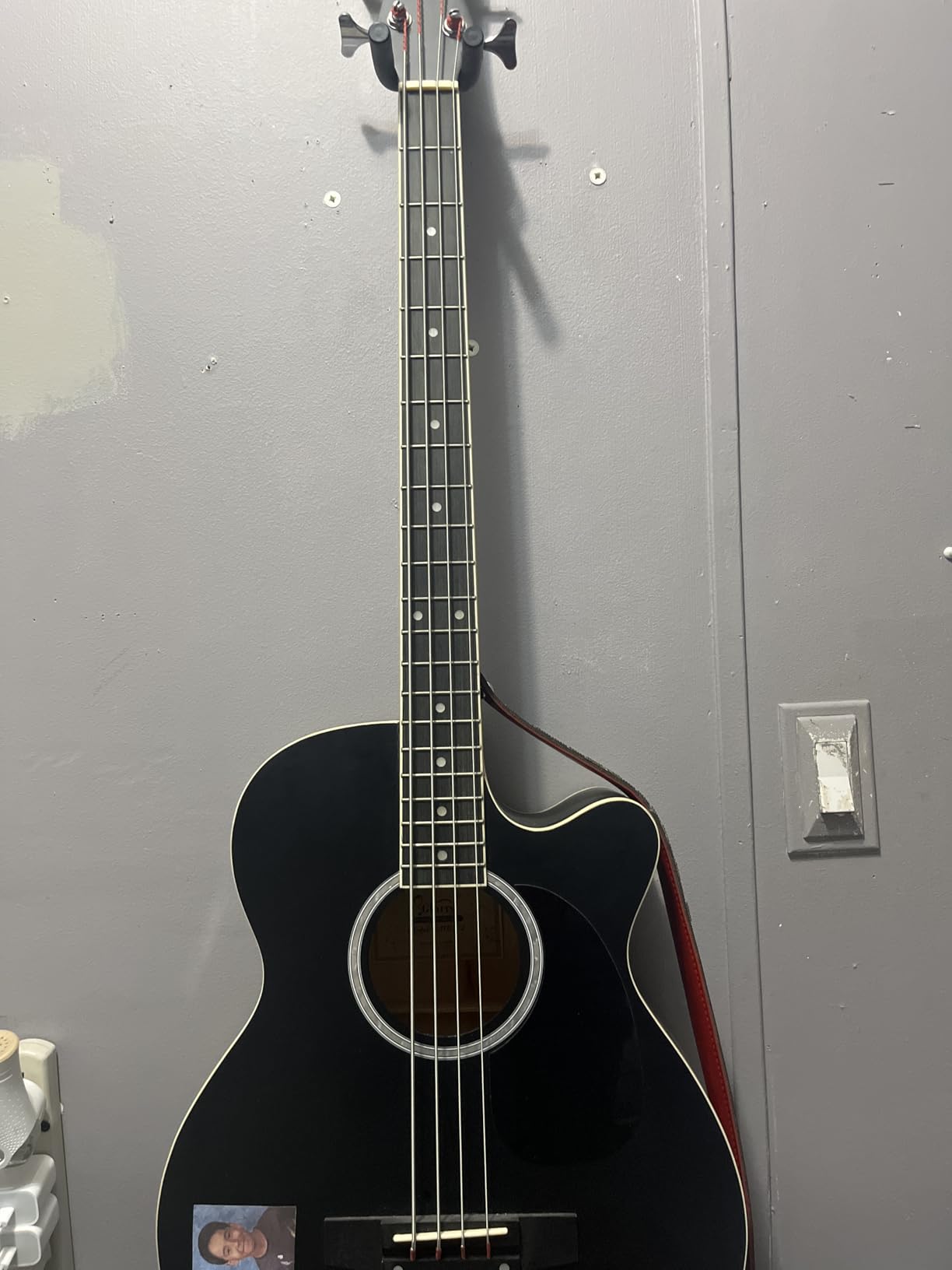 GLARRY Full Size Acoustic Electric Bass Guitar Beginner Kit w/ 15W Amp, Cutaway 4 Strings Electric Acoustic Bass Guitar w/Inbuilt Tuner, Bag, Strap, Picks, Strings, Bass Guitarra，Matte Black customer photo 1