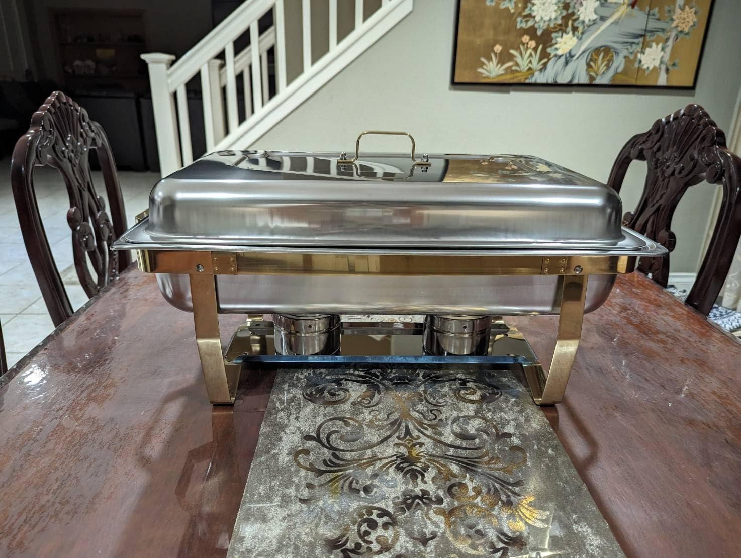 Chafing Dishes for Buffet 4 Pack, 9QT [Elegant Gold and Silver Colors] Food Warmers for Parties Buffet [Sturdy and High Grade] Chafing Dish Buffet Set for Any Party with Complete Set customer photo 2