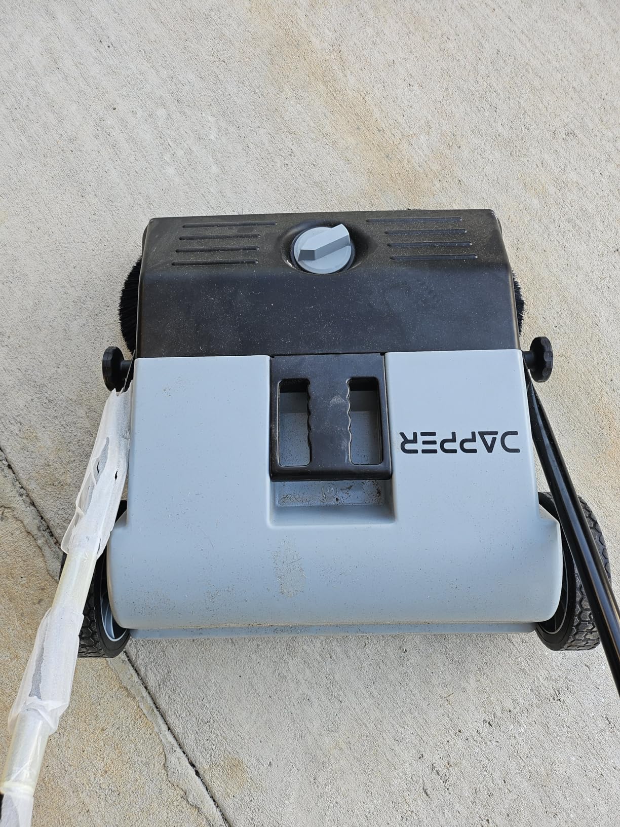 Walk-Behind Outdoor Hand Push Floor Sweeper - 10.5 Gallon Capacity - 36