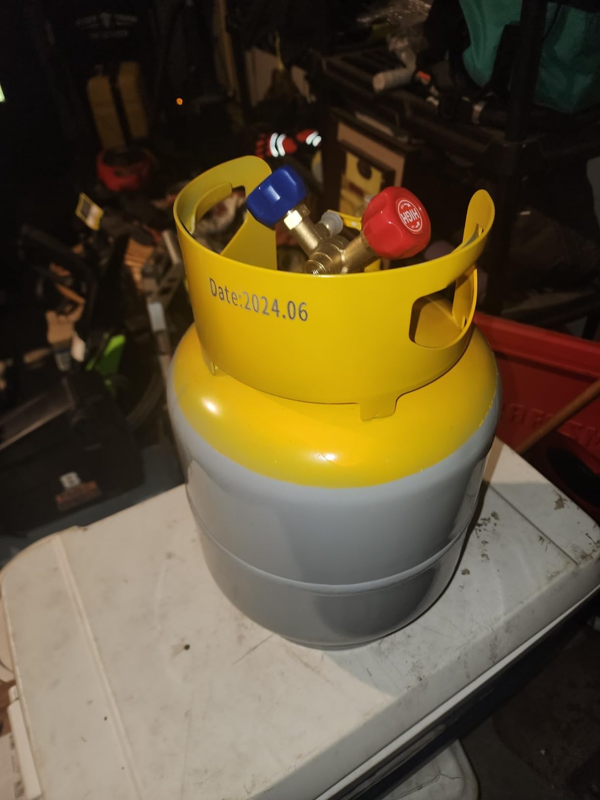 Recovery Tank, Reusable Cylinder Can 30 lb, Double Valve Large Capacity, HVAC Refrigerant Recovery Tank customer photo 1