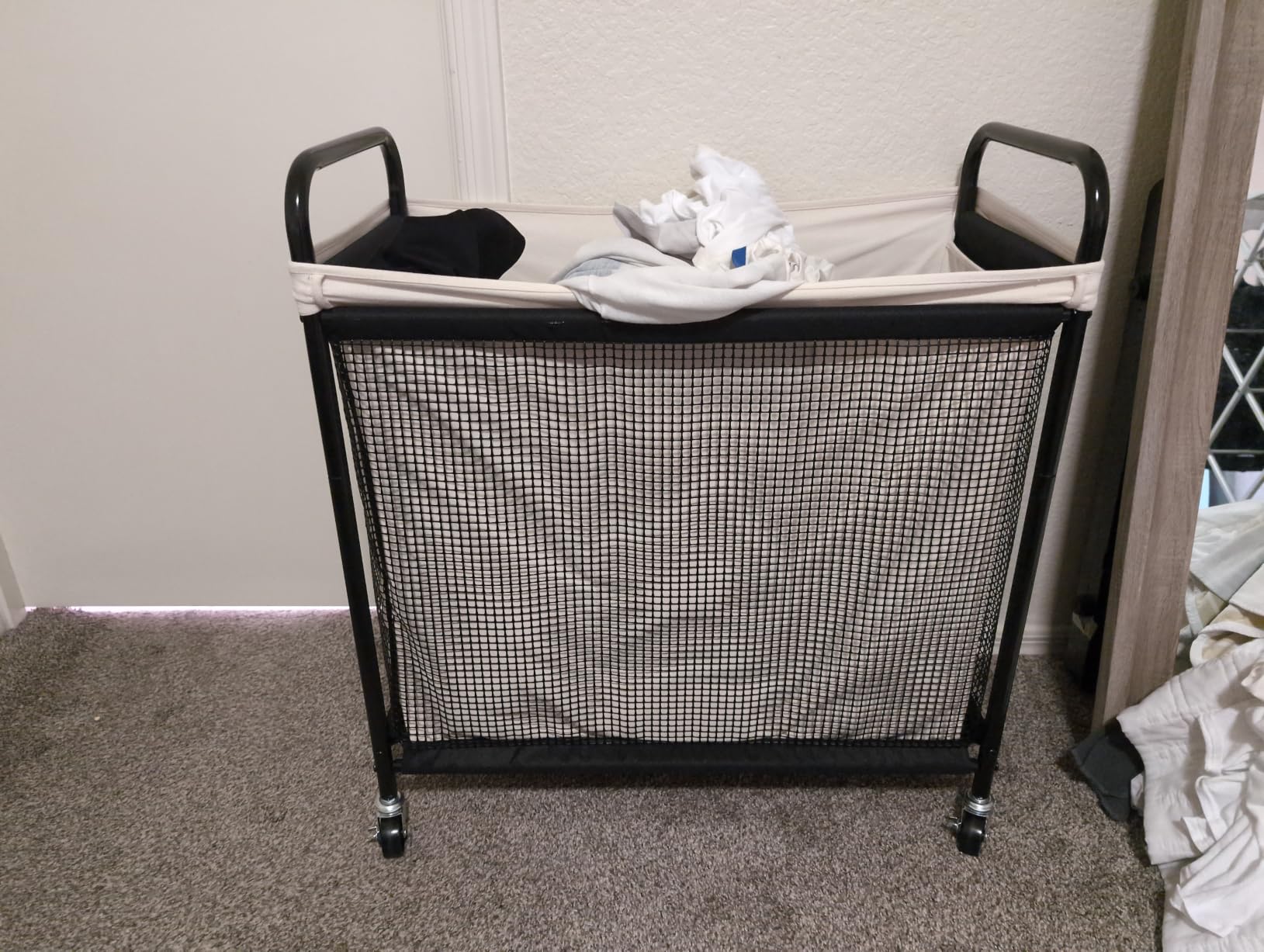 STO STO Laundry Hamper 3 Section, 120L Rolling Laundry Sorter Cart with Removable and Washable Liner Bag, Clothes Hamper with Wheels and Metal Handle for Laundry Room and Bedroom customer photo 1