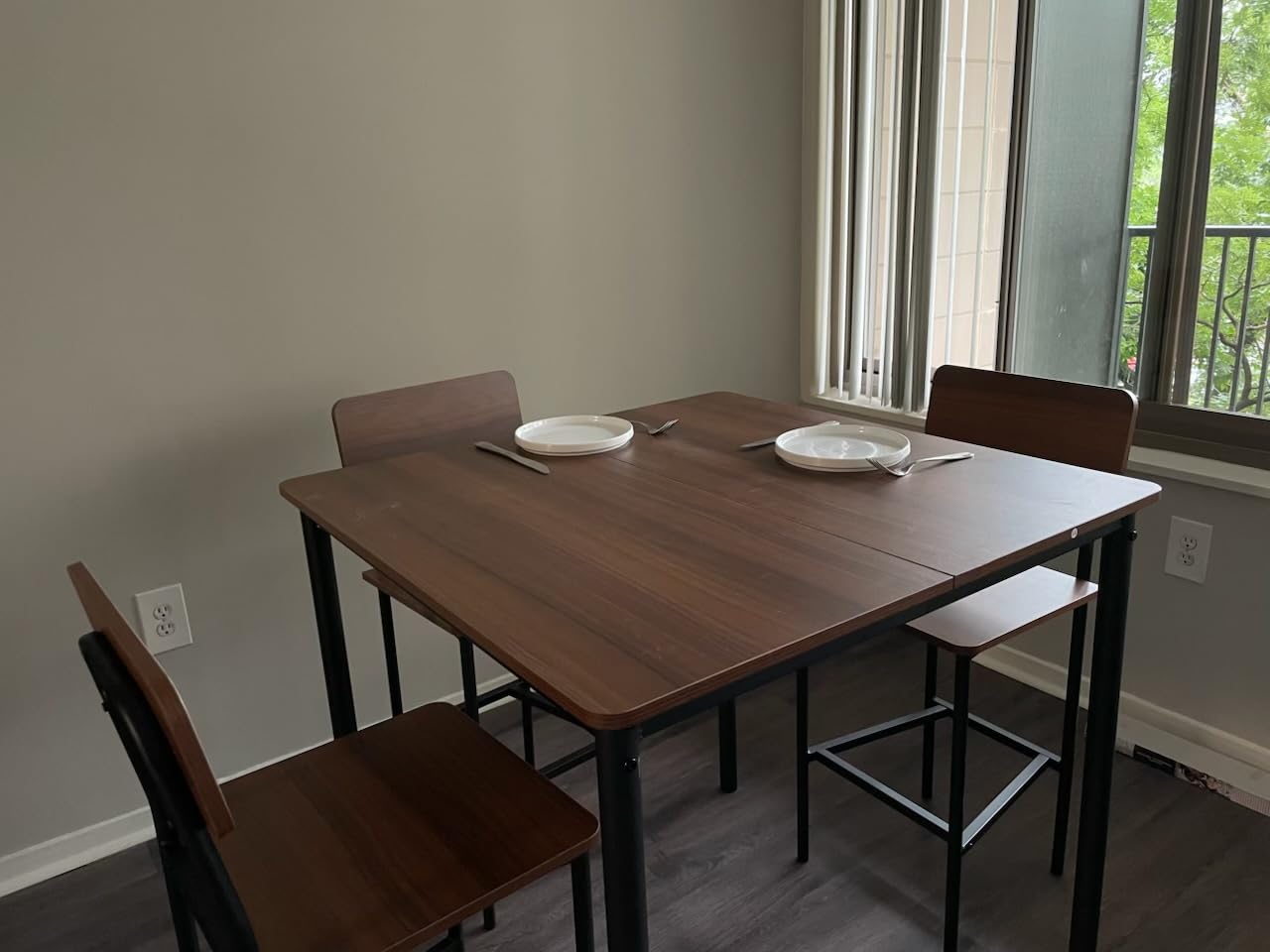 Giantex 5-Piece Dining Table Set with Counter Height Table & 4 Bar Stools, Industrial Kitchen Dining Set, Space-Saving Dinette Set for Pub, Dining Room, Restaurant (Mix Brown) customer photo 2