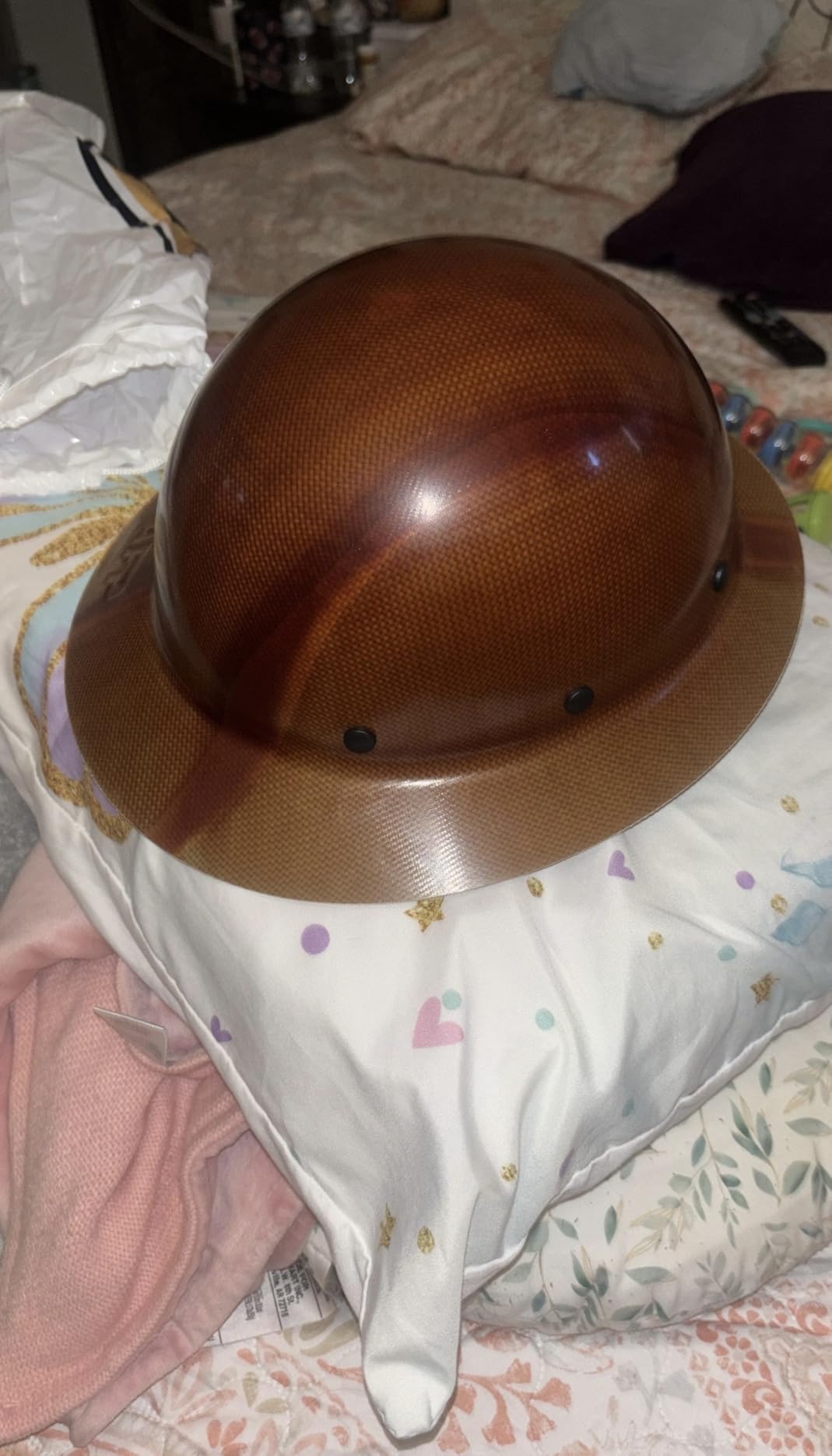 AFP Fiber Full Brim Hard Hat | 6 Point Ratchet Suspension | OSHA & ANSI Rated customer photo 1
