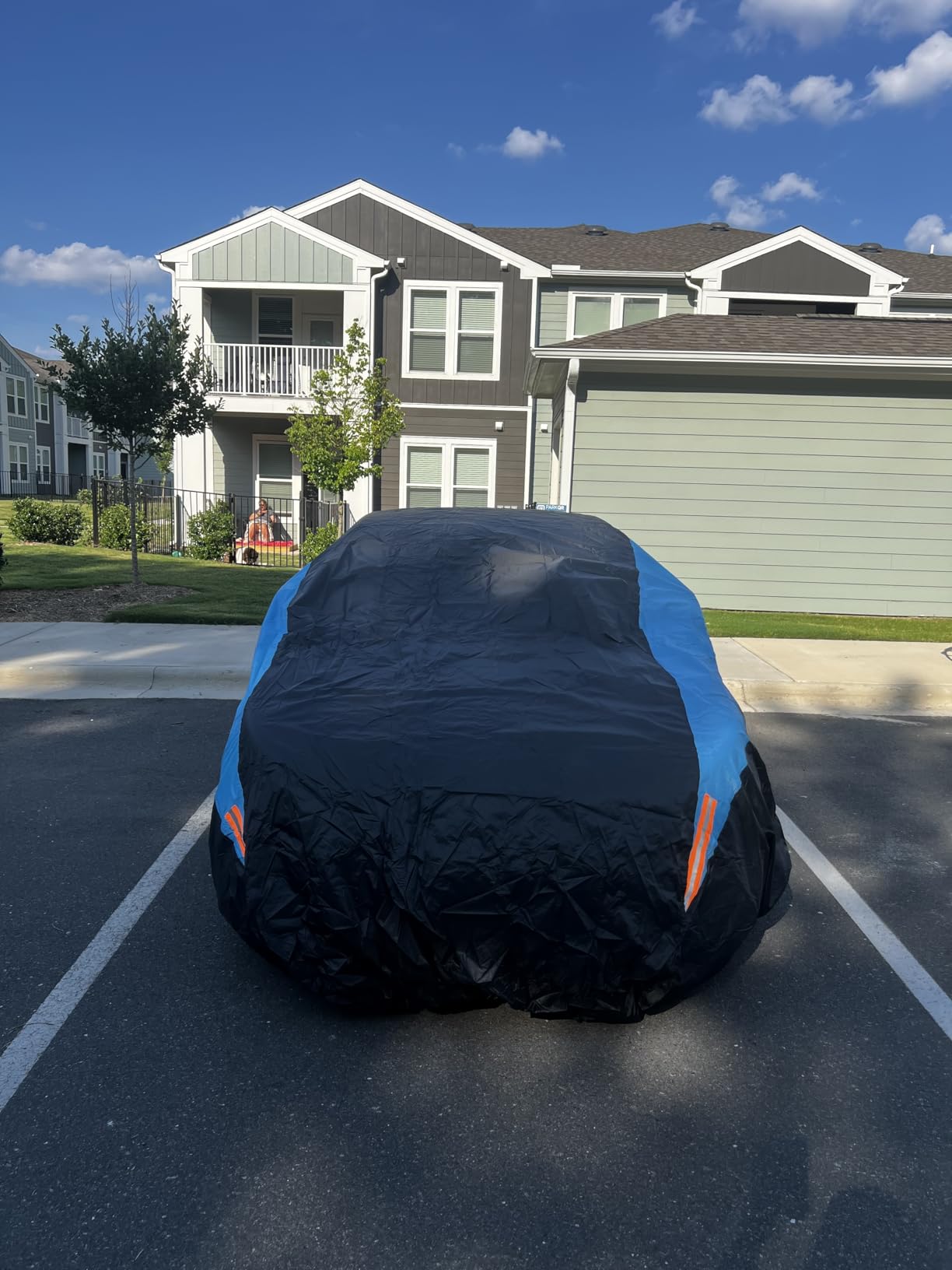 MORNYRAY Waterproof Car Cover All Weather Snowproof UV Protection Windproof Outdoor Full Truck Cover, Universal Fit for (All Black, Fit Truck Length 210-230 inch) customer photo 1