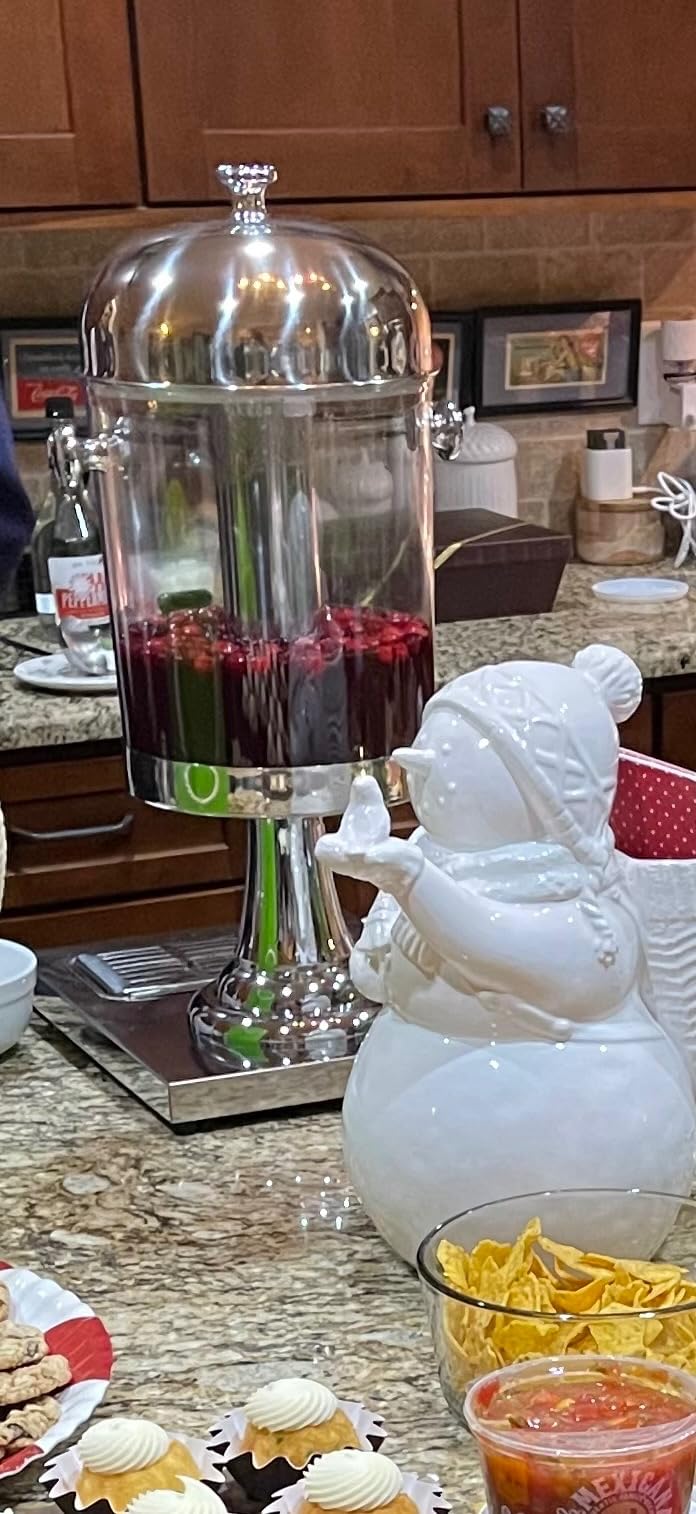 4.4 Gallon Beverage Dispenser with Ice Core | Stainless steel drink dispenser with stand and ice core for cold drinks, juice, lemonade, iced tea, parties, and events customer photo 2