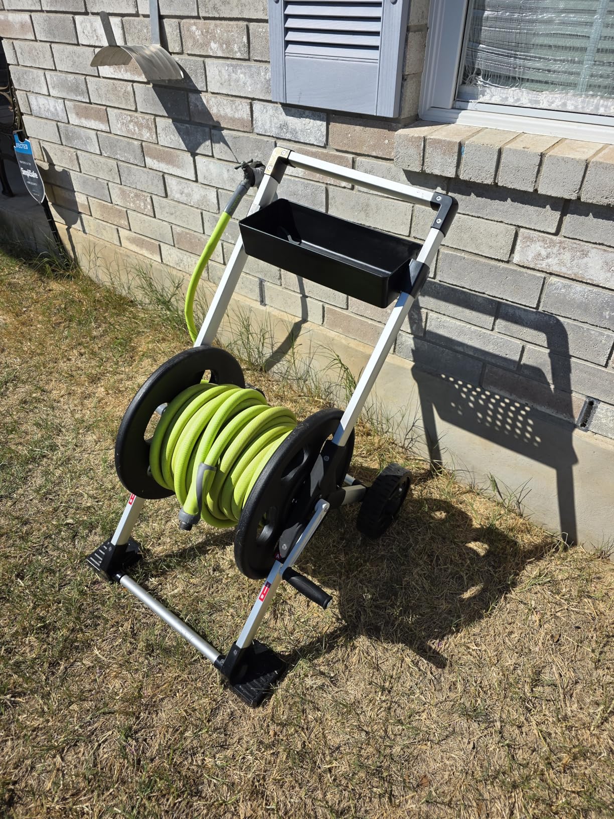 Liberty Garden 304 Explorer Two Wheel Hose Reel Cart, Aluminum, Holds 250-feet of 5/8