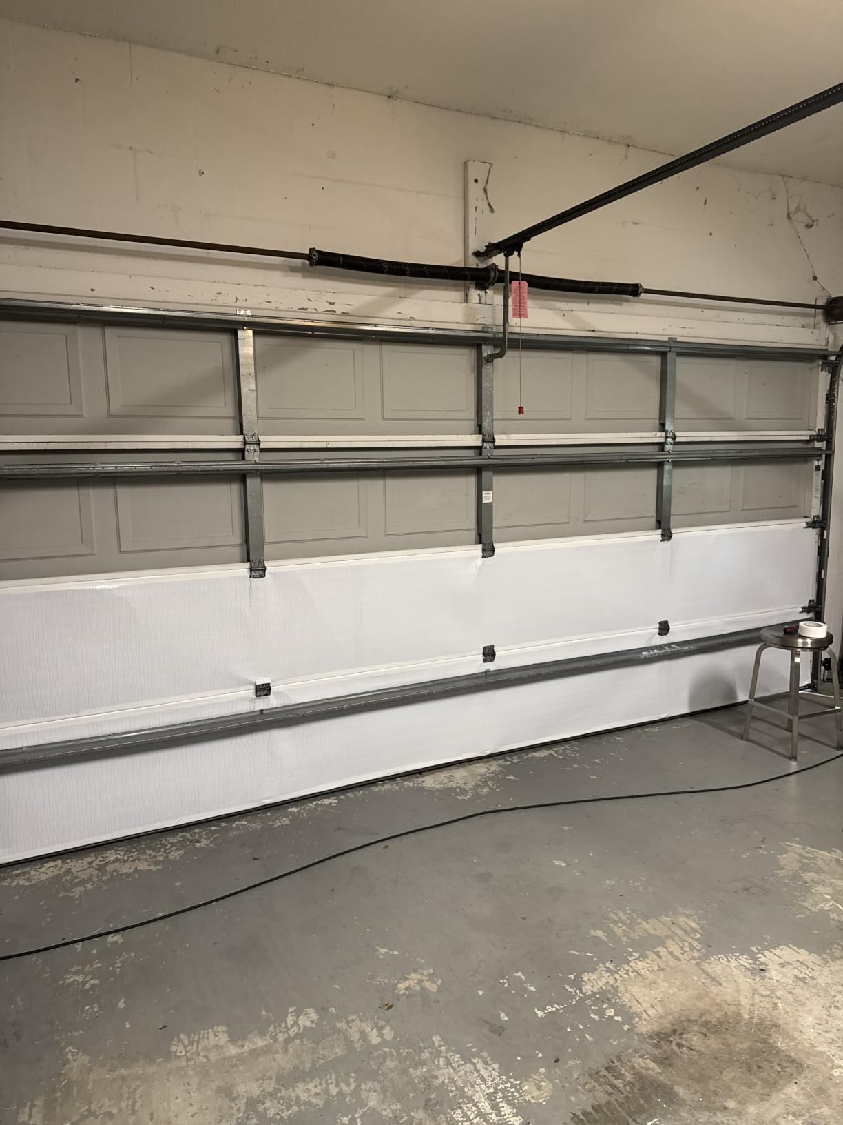 BlueTex Insulation White Reflective Foam Core Tearproof 2 Car Garage Door Insulation Kit 18FT (Wide) x 8FT (HIGH) to Cool Your Garage. Complete DIY Installation Kit (Also Fits 18x7 Door) customer photo 1