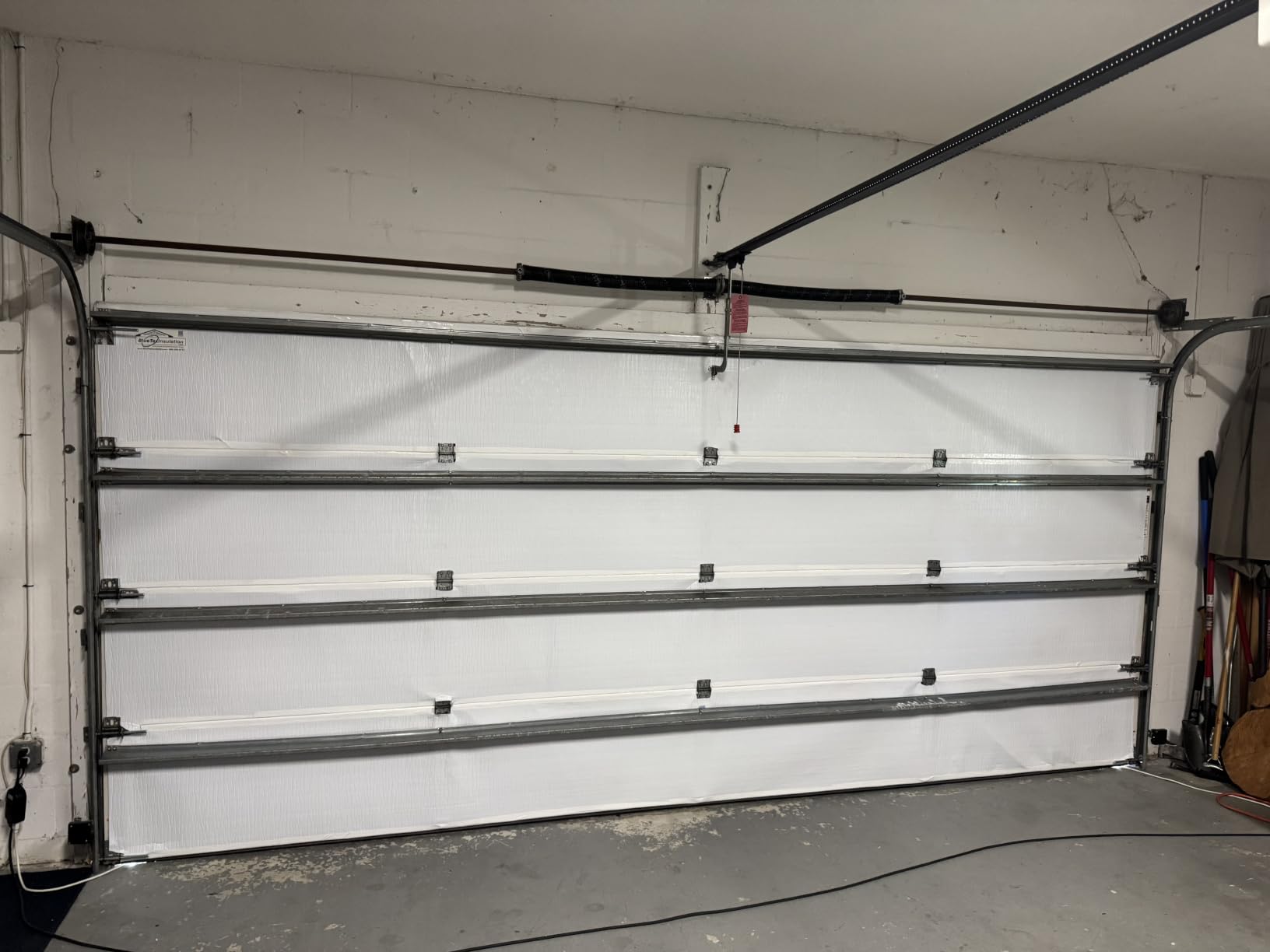 BlueTex Insulation White Reflective Foam Core Tearproof 2 Car Garage Door Insulation Kit 18FT (Wide) x 8FT (HIGH) to Cool Your Garage. Complete DIY Installation Kit (Also Fits 18x7 Door) customer photo 2