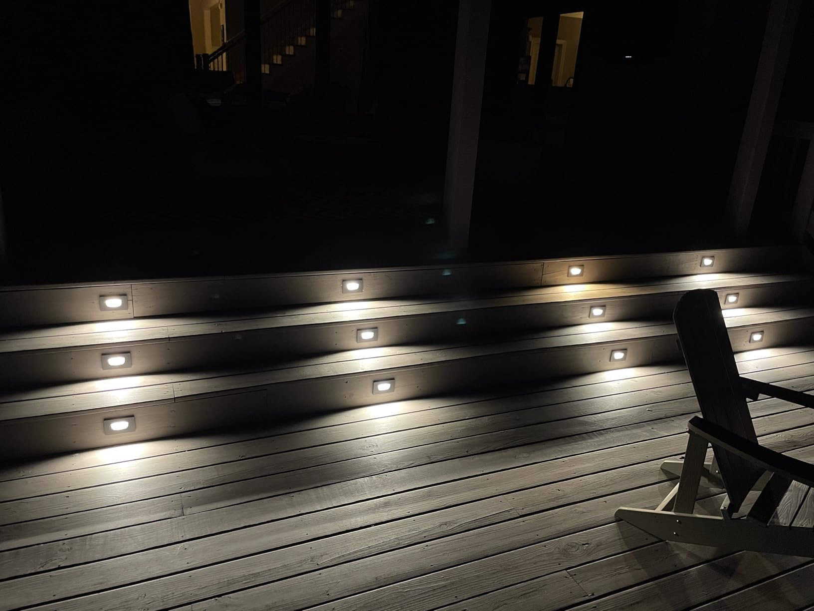 120V Dimmable LED Step Lights, 3000K/4000K/5000K, 4-Pack | Line Voltage 3.5W 175lm Landscape Lighting for Stairway Pathway Patio, Indoor Outdoor Wet Location, Aluminum ORB Finish customer photo 1