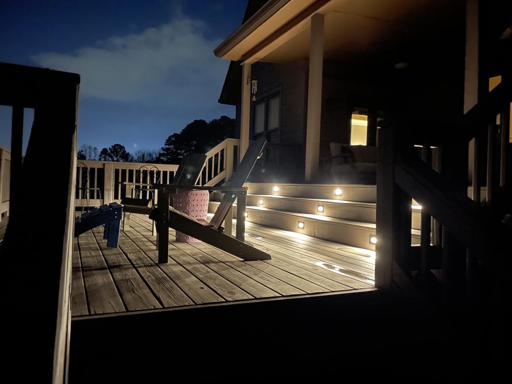 120V Dimmable LED Step Lights, 3000K/4000K/5000K, 4-Pack | Line Voltage 3.5W 175lm Landscape Lighting for Stairway Pathway Patio, Indoor Outdoor Wet Location, Aluminum ORB Finish customer photo 2