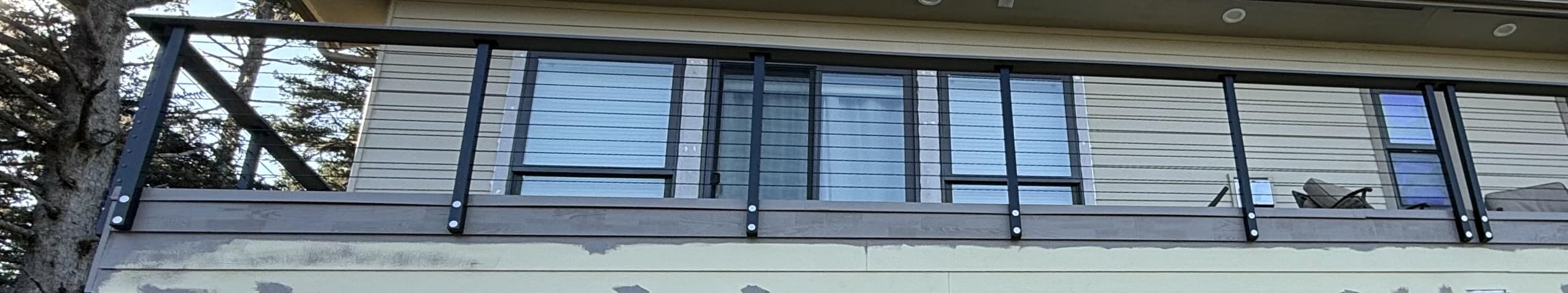 Muzata 16-20FT Modular Black Side Mount Cable Railing Kit 36 Inch 5 Level Post Kit Complete Set Cable Railing System for Decks Length Adjustable Easy DIY with Paper User Guide (No Handrail) RW21 customer photo 2