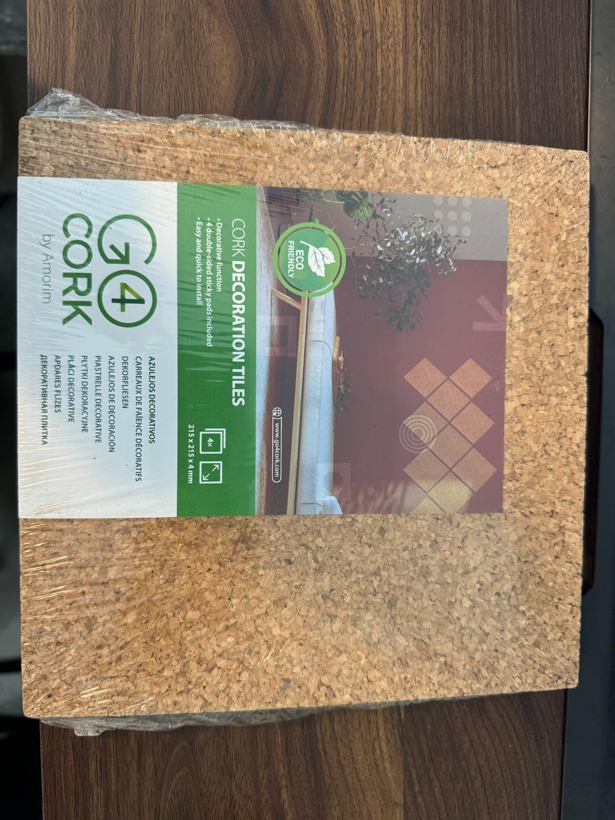 Go4Cork Square Cork Tiles - 4 Pack, 8.5 x 8.5 x 5/32 inch | Premium Eco Cork For Home, Classroom & Office Organization Decor, No Adhesive, Heat Insulation & Soundproofing Material customer photo 1