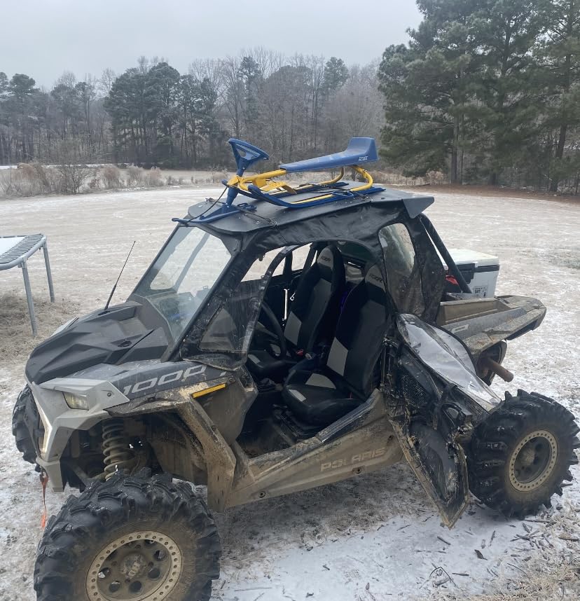 KEMIMOTO Soft Upper Doors, Compatible with Polaris RZR XP 1000 2014-2023, RZR XP Turbo 2016-2021, UTV Cab Enclosures Fit Well with Roof, Mirror and Windshield, Black customer photo 1