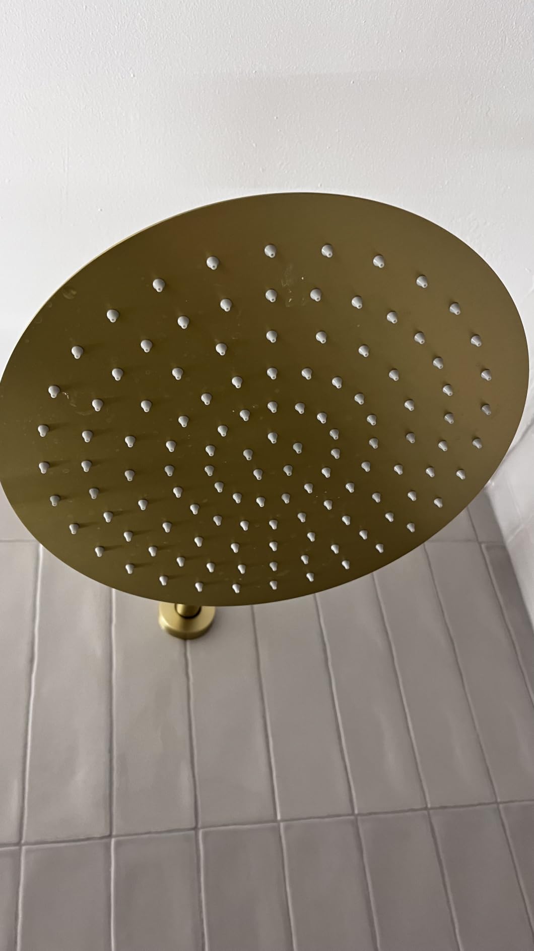 Iriber Thermostatic Shower System Wall Mount with 10 Inch Round Rainfall Shower Head and Handheld, Shower Faucet Mixer Trim Kit (Valve Included), Brushed Gold customer photo 2
