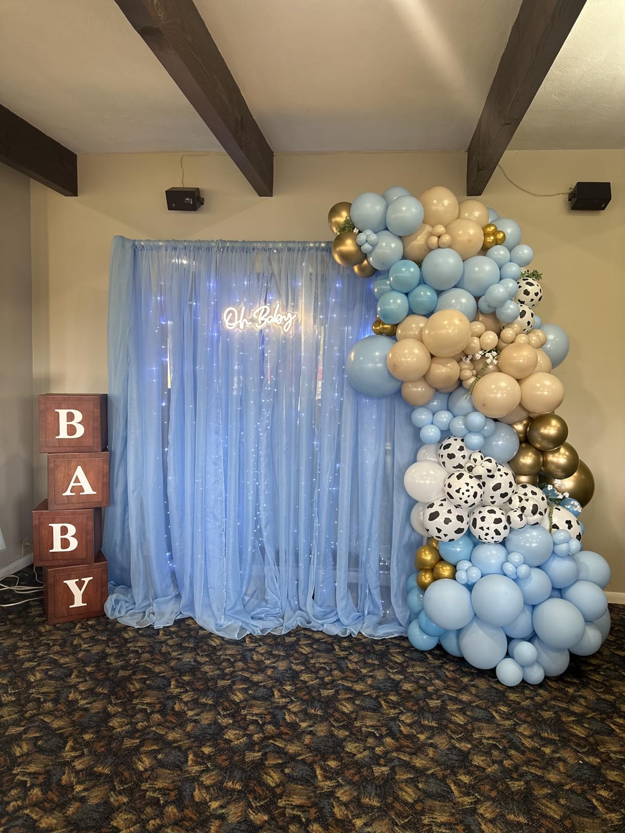EMART Pipe and Drape Backdrop Stand Kit, 8.9ftx10ft Heavy Duty Adjustable Photo Background, Metal Frame with Flat Base for Wedding, Birthday Party, Banquet Decorations - Silver customer photo 1