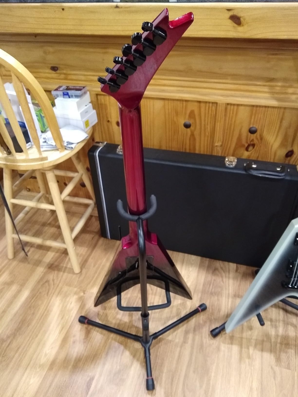 WestCreek CERBERUS Solid Body Electric Guitar, V Heavy Metal Guitar - Hot Red customer photo 2