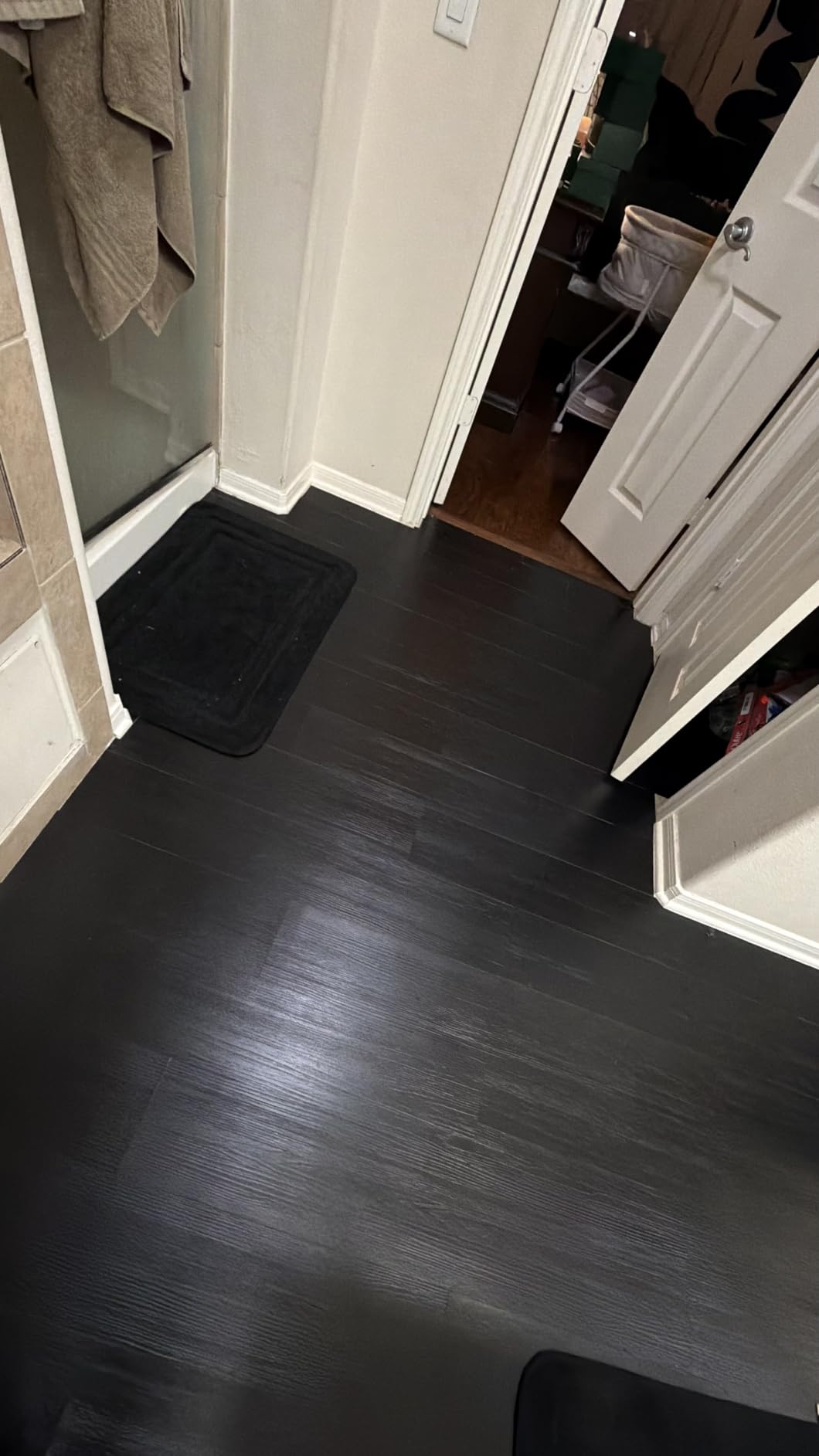 36-Pack 54 Sq.ft Peel and Stick Floor Tiles, Black Vinyl Flooring Wood Plank, Self-Adhesive Waterproof for Bedroom, Kitchen, Living Room Home Decor customer photo 1