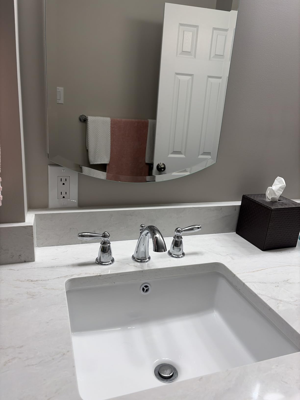 Moen TV6620 Brantford Widespread Bath Faucet, Chrome | Bathroom sink faucet, valve included, widespread installation, high arc spout, chrome finish customer photo 1