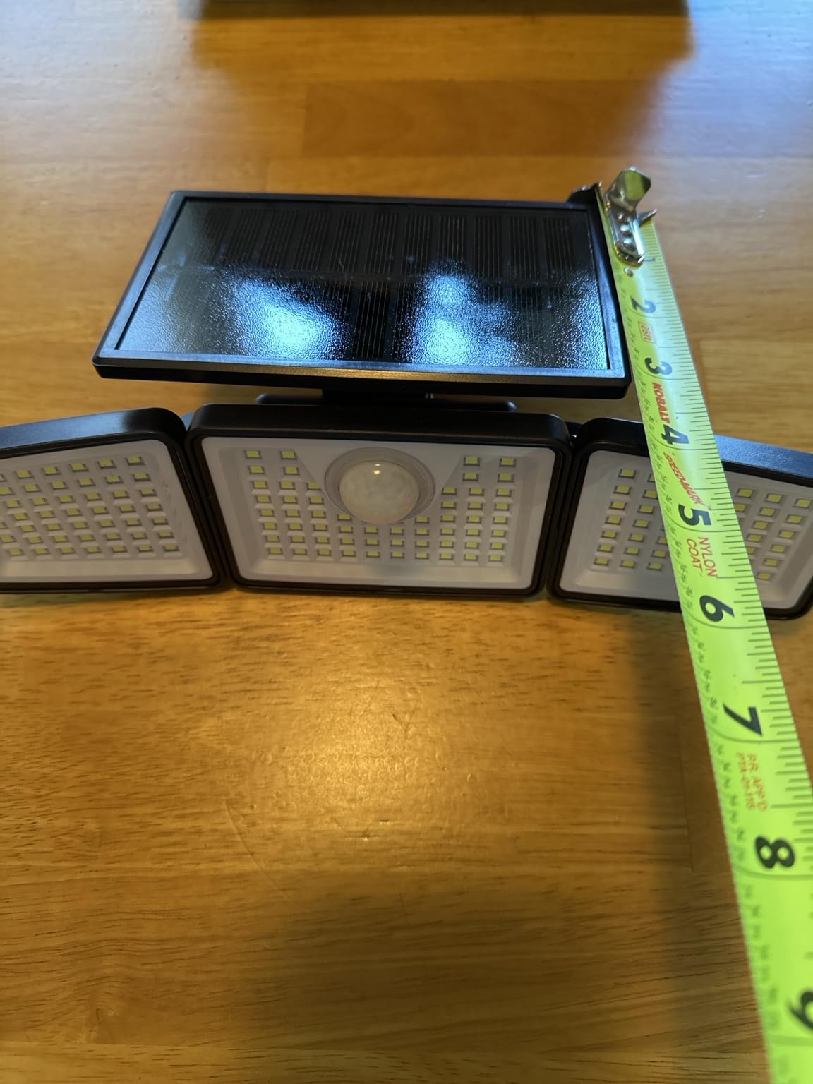 daphino 2500LM Solar Lights Outdoor with Motion Sensor, 3 Head 270° Wide Angle Street Area Lights, IP65 Waterproof, 3 Modes (2 Pcs) customer photo 2