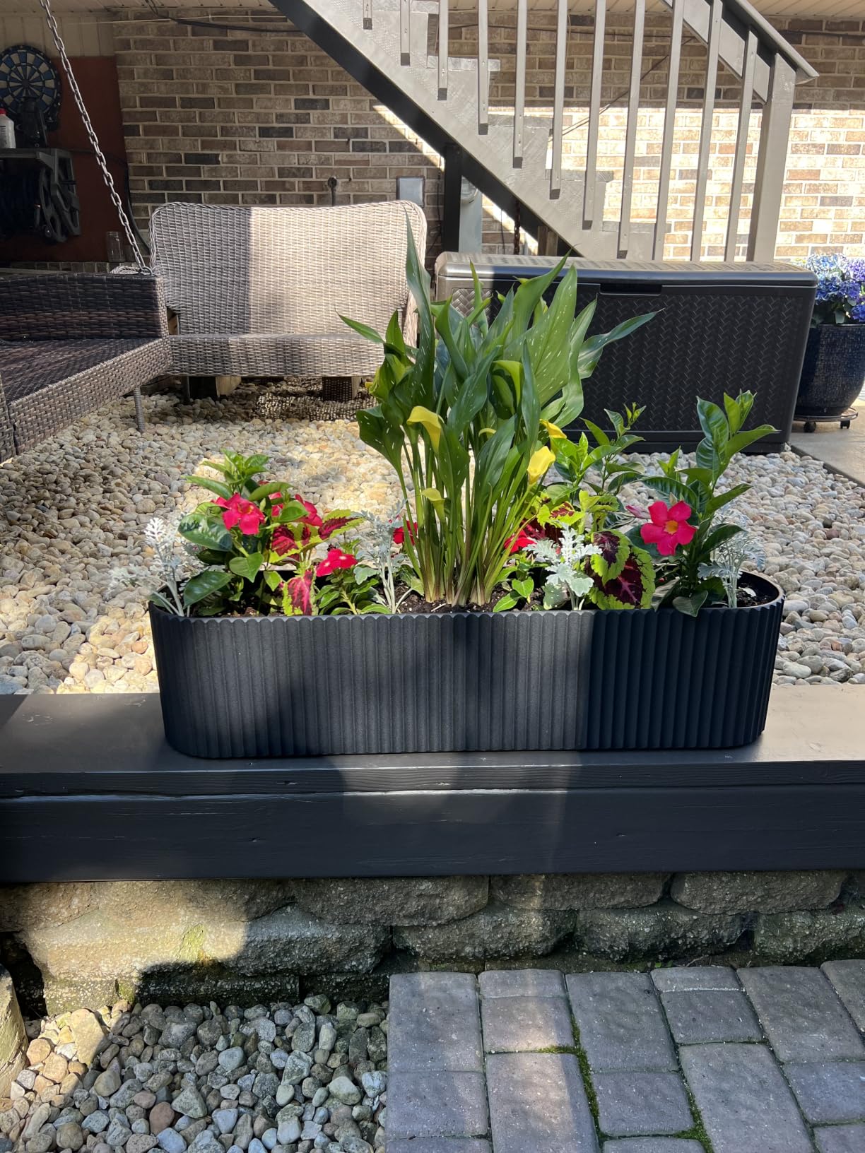 Veradek Demi Series Window Box Planter - Long Planter Box for Windowsill/Balcony | Durable Plastic-Stone Composite Material | Modern Decor for Flowers/Herbs customer photo 1