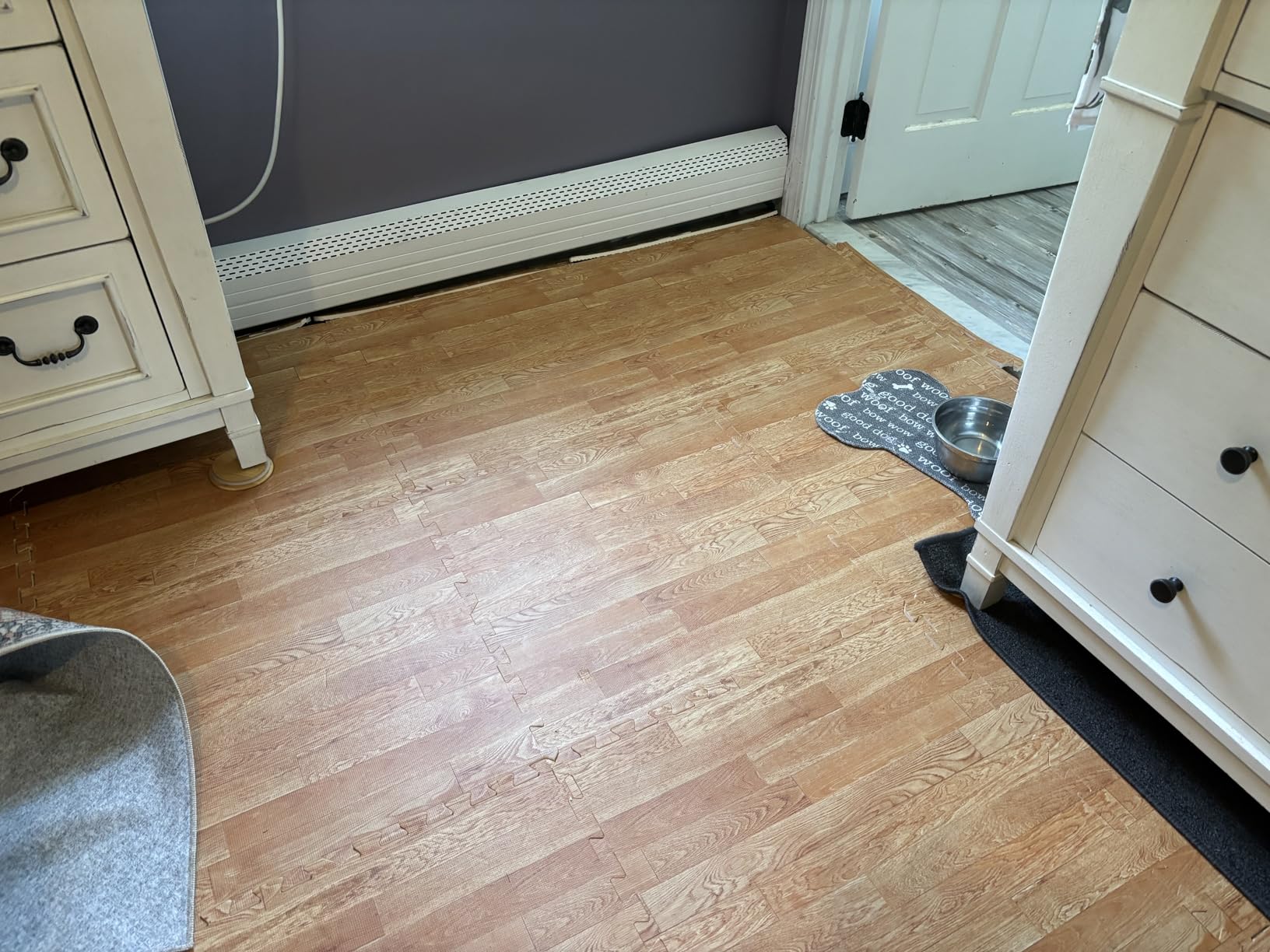 Sorbus Wood Grain Floor Tiles Foam Mat EVA Interlocking Mats Tile 3/8-Inch Thick Flooring Wood Puzzle Exercise Mats w/Borders - Home Playroom Basement, Apartment, Trade Show, Baby, Dance customer photo 1