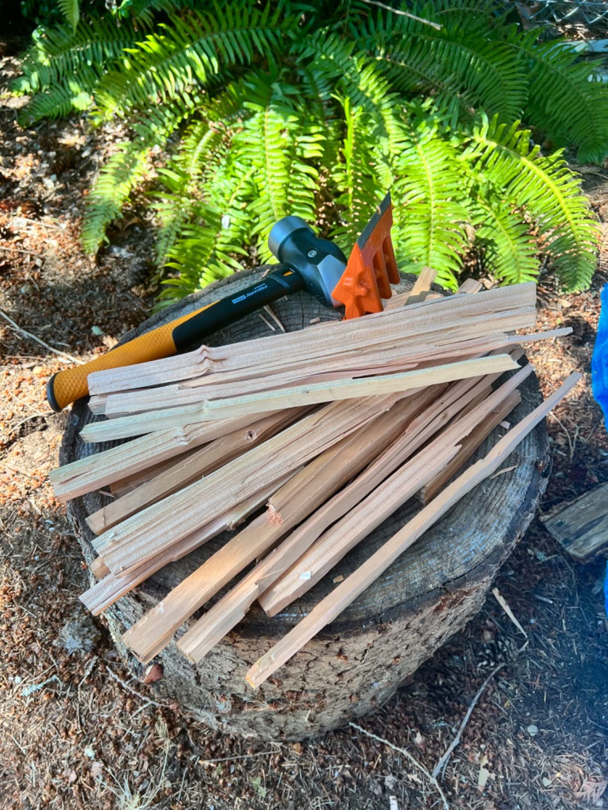 SPEED FORCE Firewood Kindling Log Wood Splitter - No Axe! Wedge Point Splits Firewood, 6 Inch Orange with Safety Cover, Safety Guard Available customer photo 1