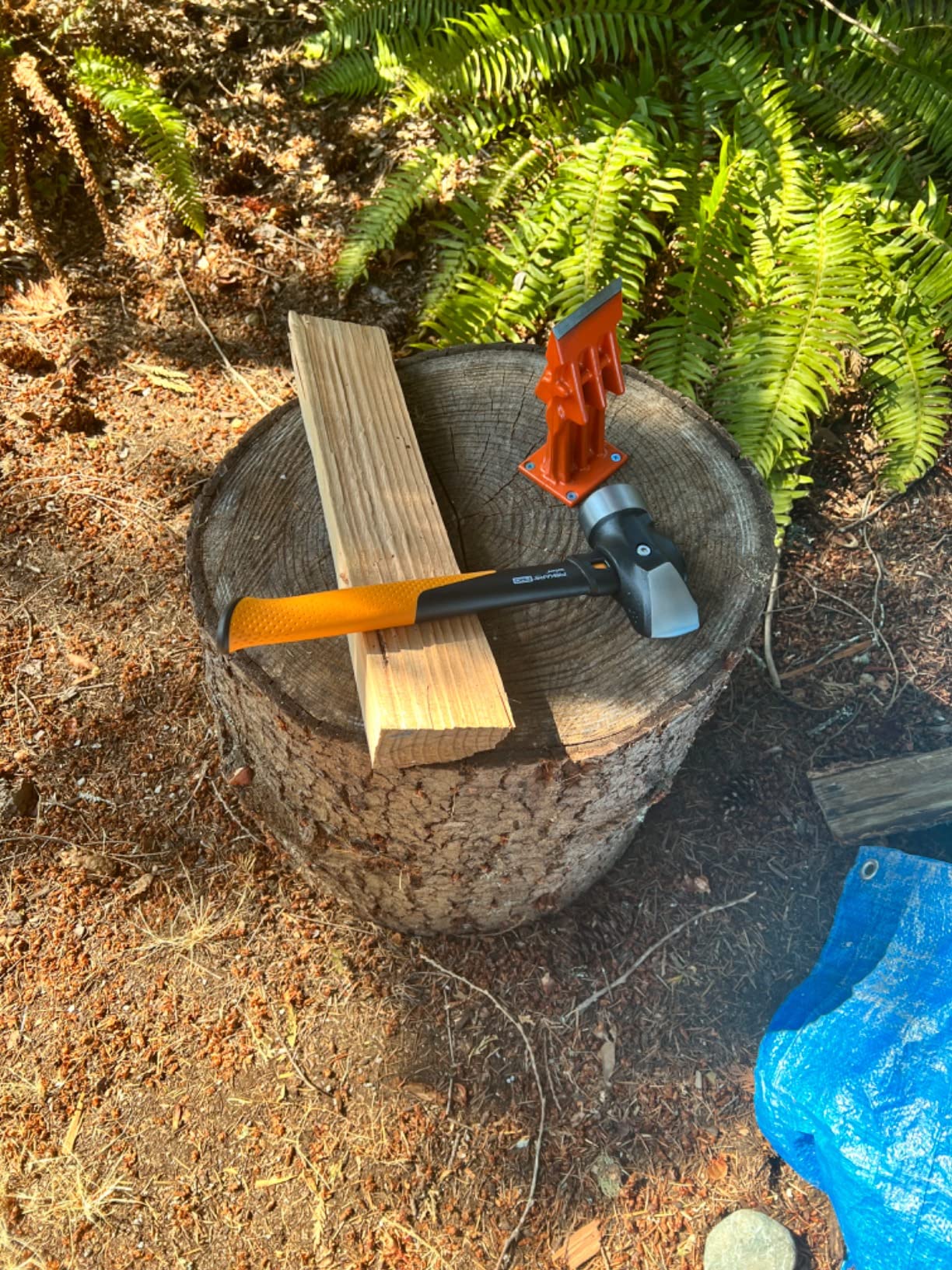 SPEED FORCE Firewood Kindling Log Wood Splitter - No Axe! Wedge Point Splits Firewood, 6 Inch Orange with Safety Cover, Safety Guard Available customer photo 2