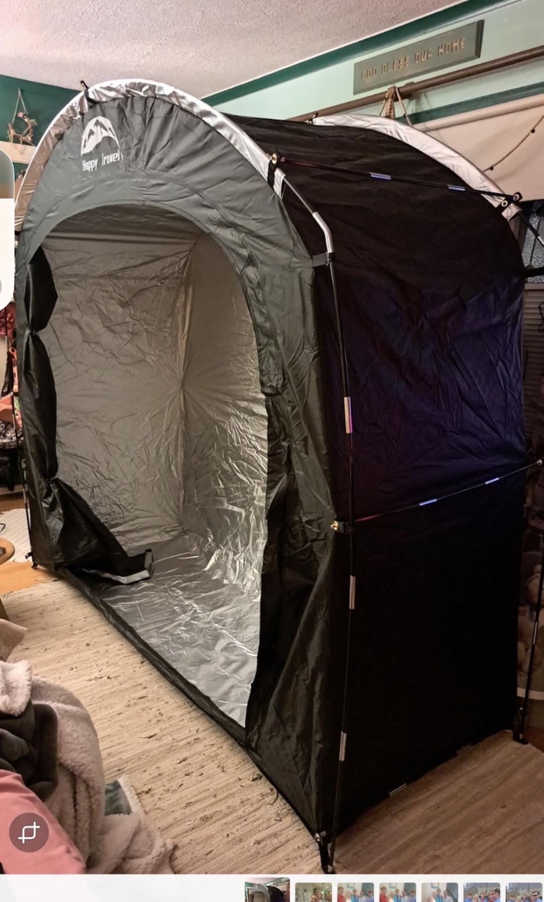 Happy Travel Bike Storage Shed Tent, Waterproof Portable Bicycle Cover with 30% More Top Storage Space for 2/3/4/5 Bikes, Clips Easy Setup customer photo 1
