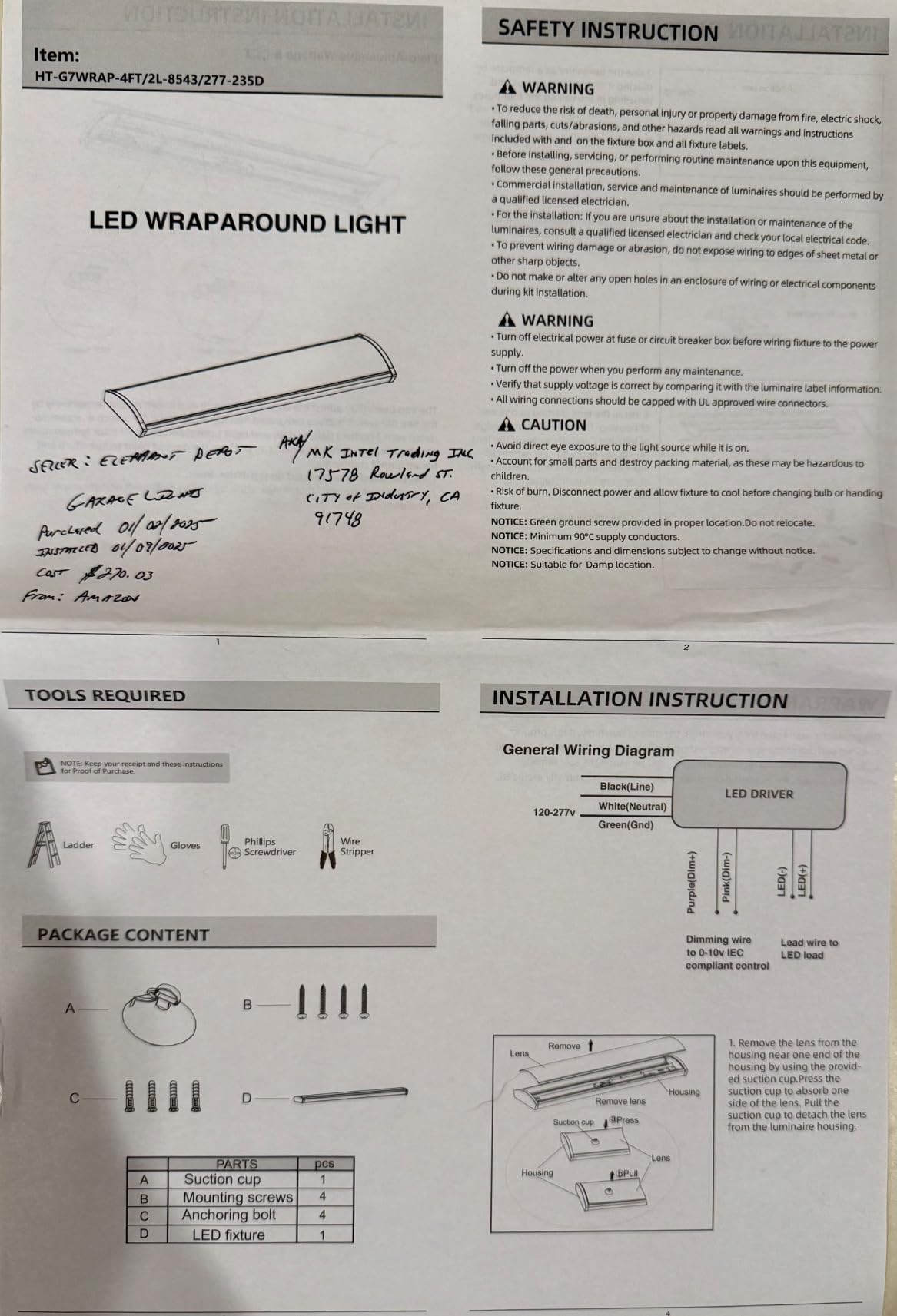 4PK 4FT LED Wraparound Light, 5CCT, 24/31/38/46W, 5500LM customer photo 2