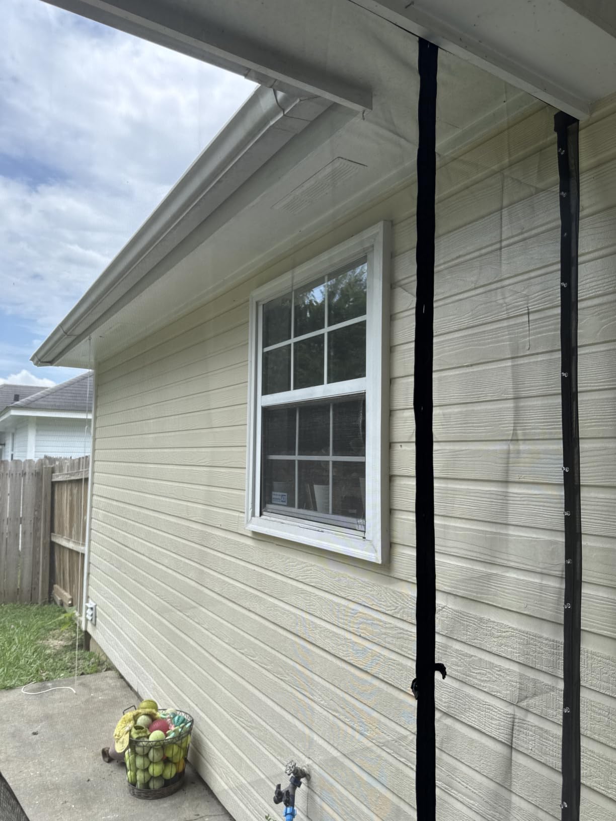 Magnetic Screen Door Mesh Left Right Side Opening Upgraded PET Material Mesh Stronger Than Fiberglass and Polyester,Keep Bugs Out,Pet & Kid Friendly Screen Size 74'' X 82'' customer photo 2