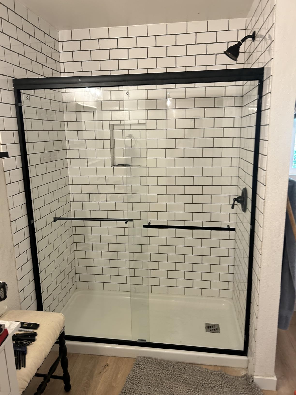 ENSO SENKA Double Sliding Glass Shower Door 56-60