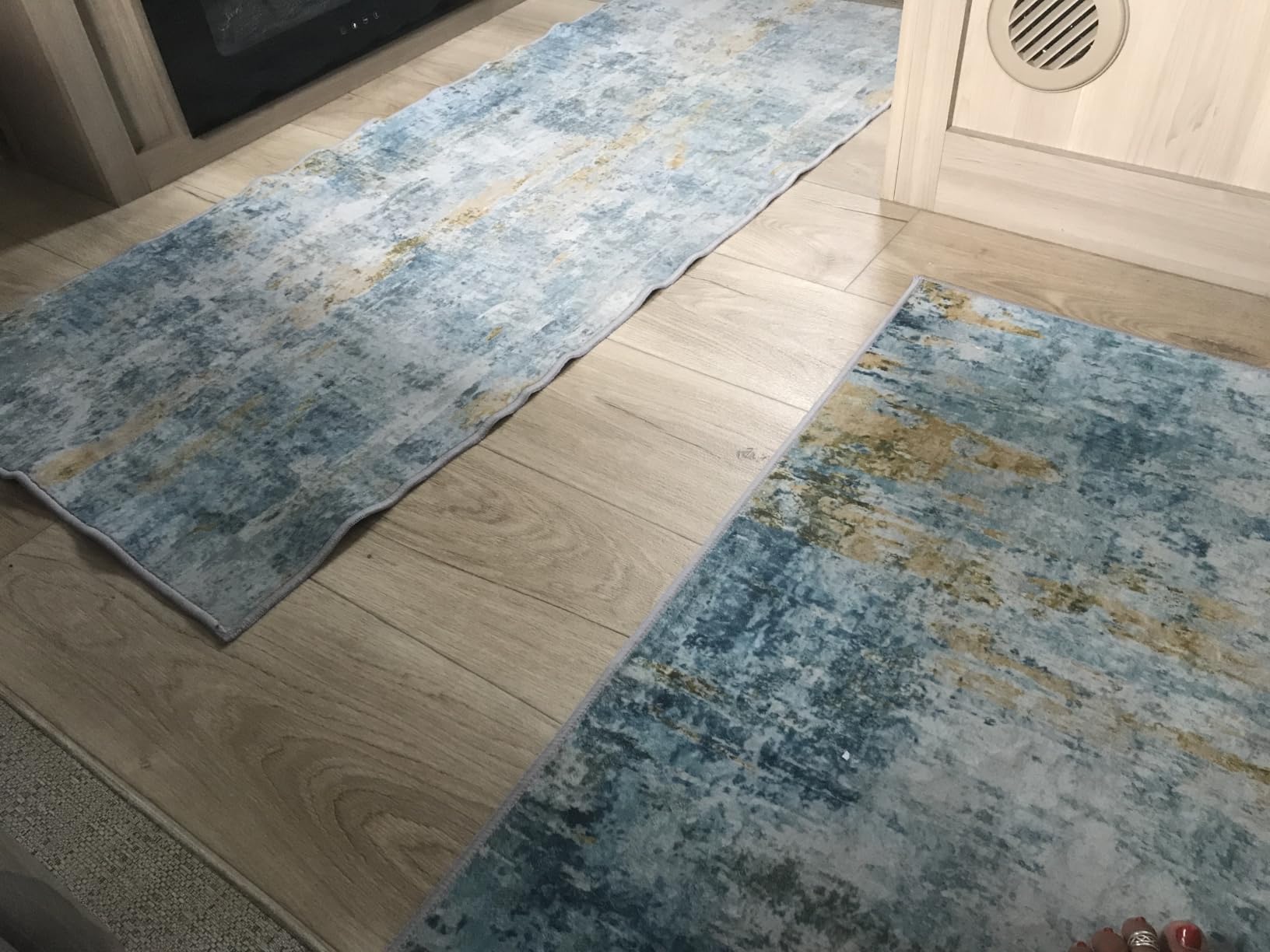 Ompaa 2x6 Rug Runners for Hallways Kitchen Runner Rug Non Slip Washable Grey Long Runner Rugs with Rubber Backing Soft Abstract Carpet Runner for Hallways, Kitchen, Bedroom, Bathroom, Entryway customer photo 1